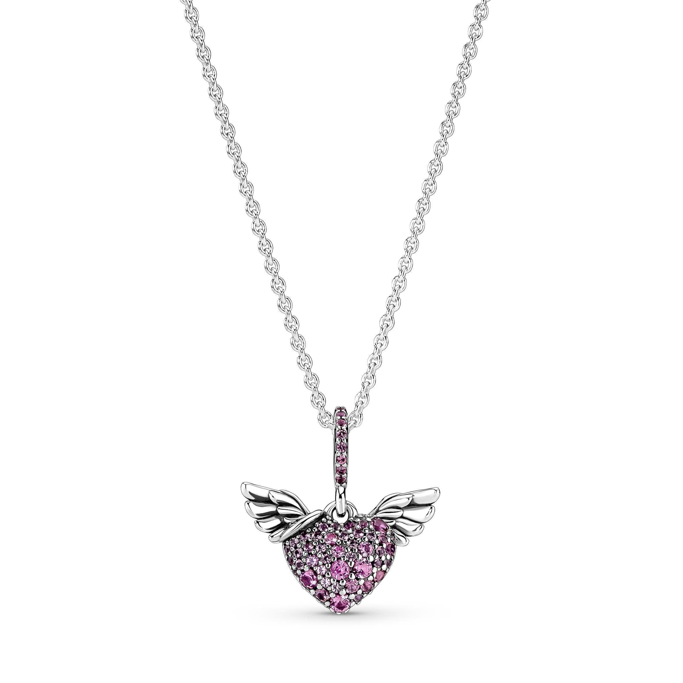 PANDORA - Collana Cuori Rosa con Ali