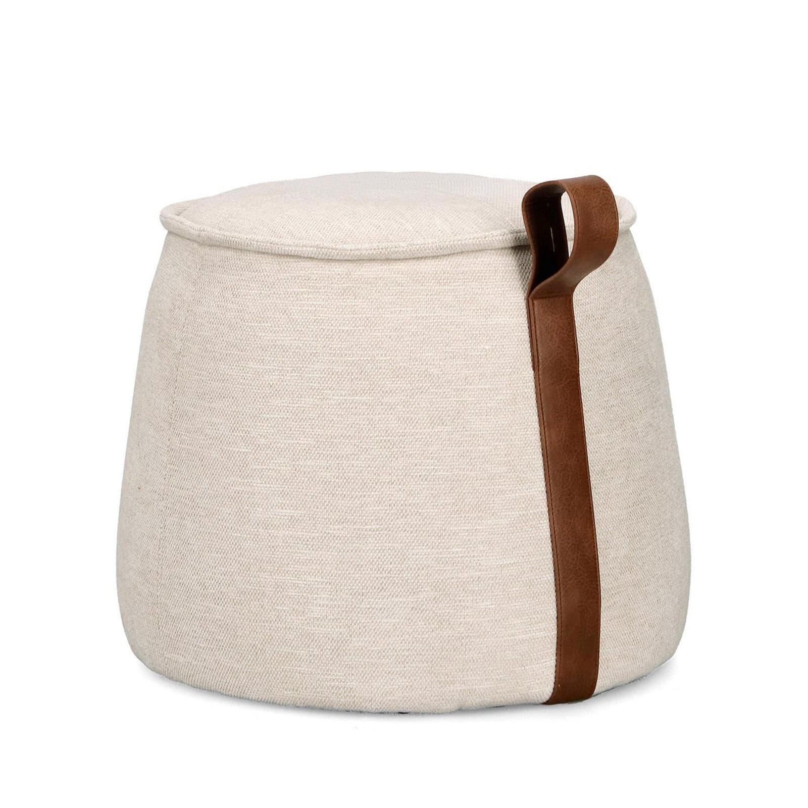 Pouf "Anila" struttura in MDF rivestimento in poliestere per interno – Naturale – Bizzotto Homemotion