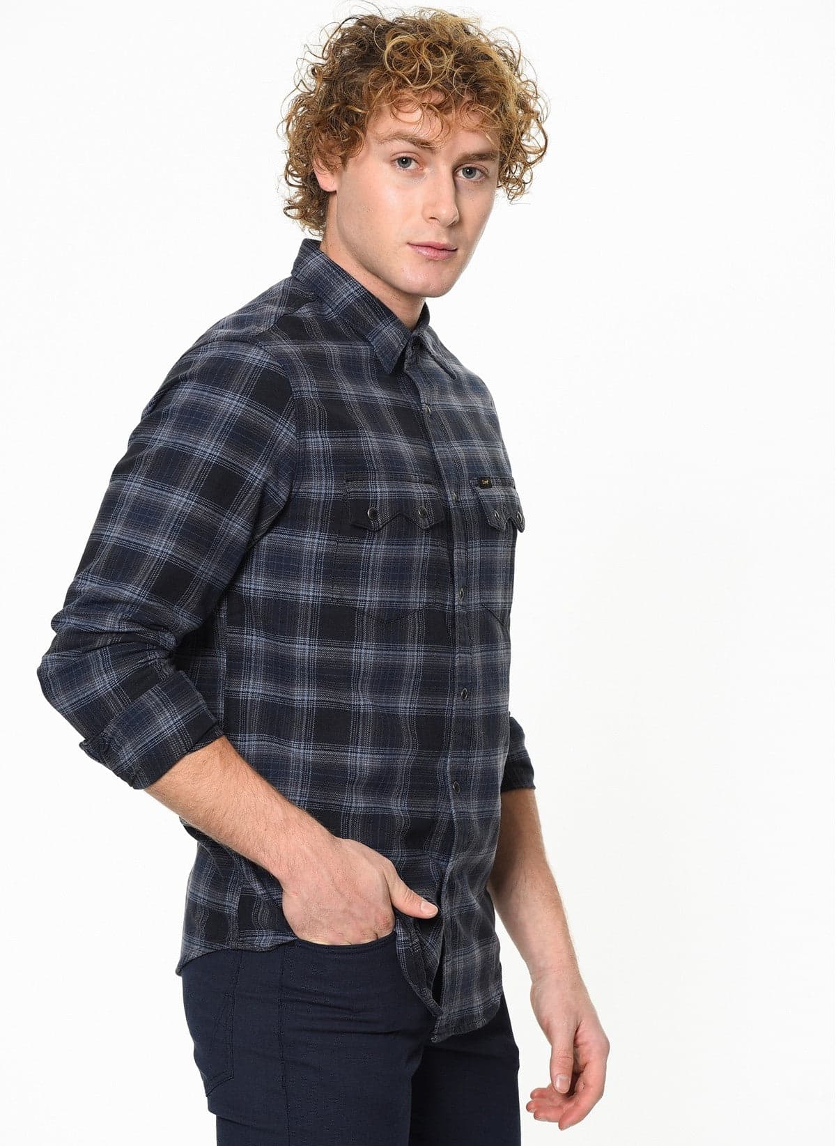 Lee Camicia Rider Uomo a maniche lunghe Blu L856ZDKD in Camicie casual Scontolo.net - Potenza, commercioVirtuoso.it