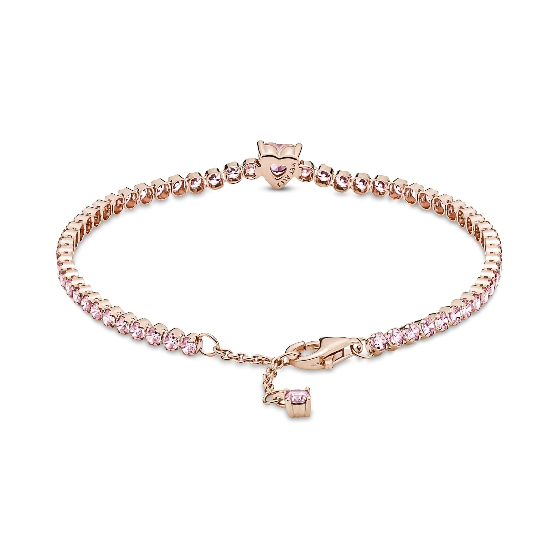 PANDORA  - Bracciale tennis con pavé scintillante rosa in Bracciali Alba Gioielli - Casoria, commercioVirtuoso.it