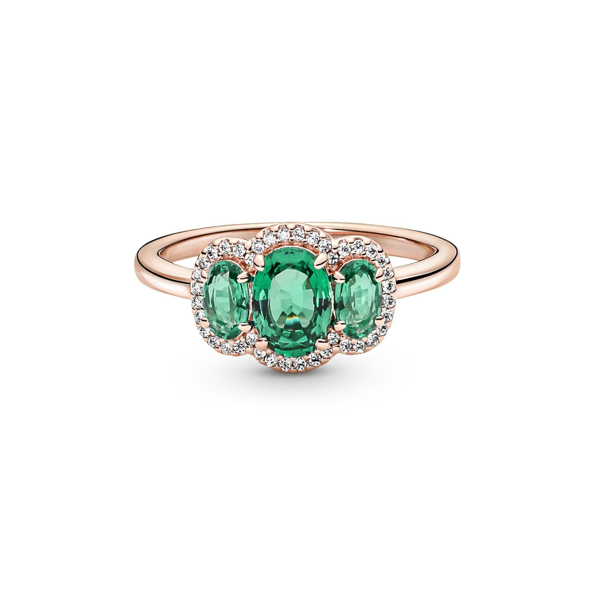 PANDORA - Anello vintage con tre pietre rosé gold and green in Anelli Alba Gioielli - Casoria, commercioVirtuoso.it