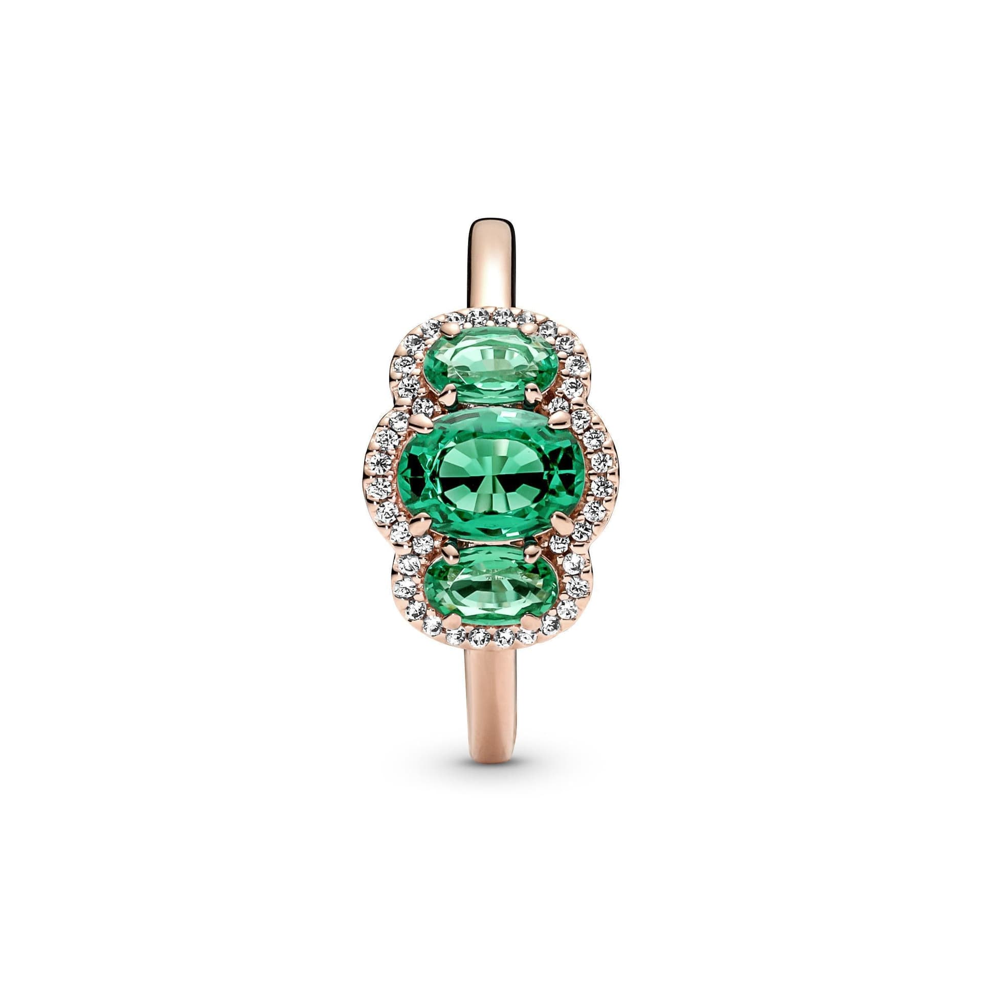PANDORA - Anello vintage con tre pietre rosé gold and green in Anelli Alba Gioielli - Casoria, commercioVirtuoso.it
