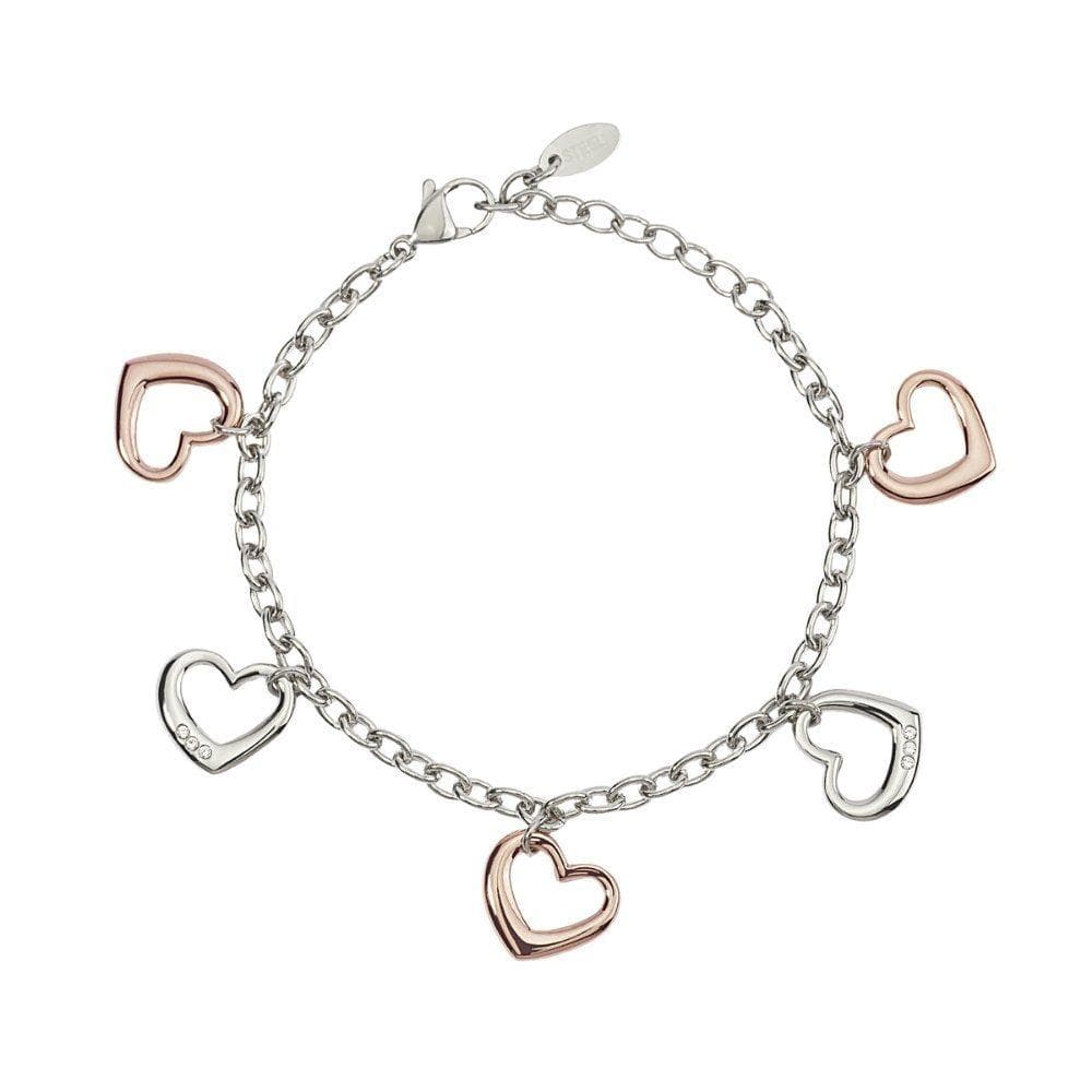 2Jewels - Bracciale in Acciaio con Zirconi e Cuori in Bracciali Alba Gioielli - Casoria, commercioVirtuoso.it