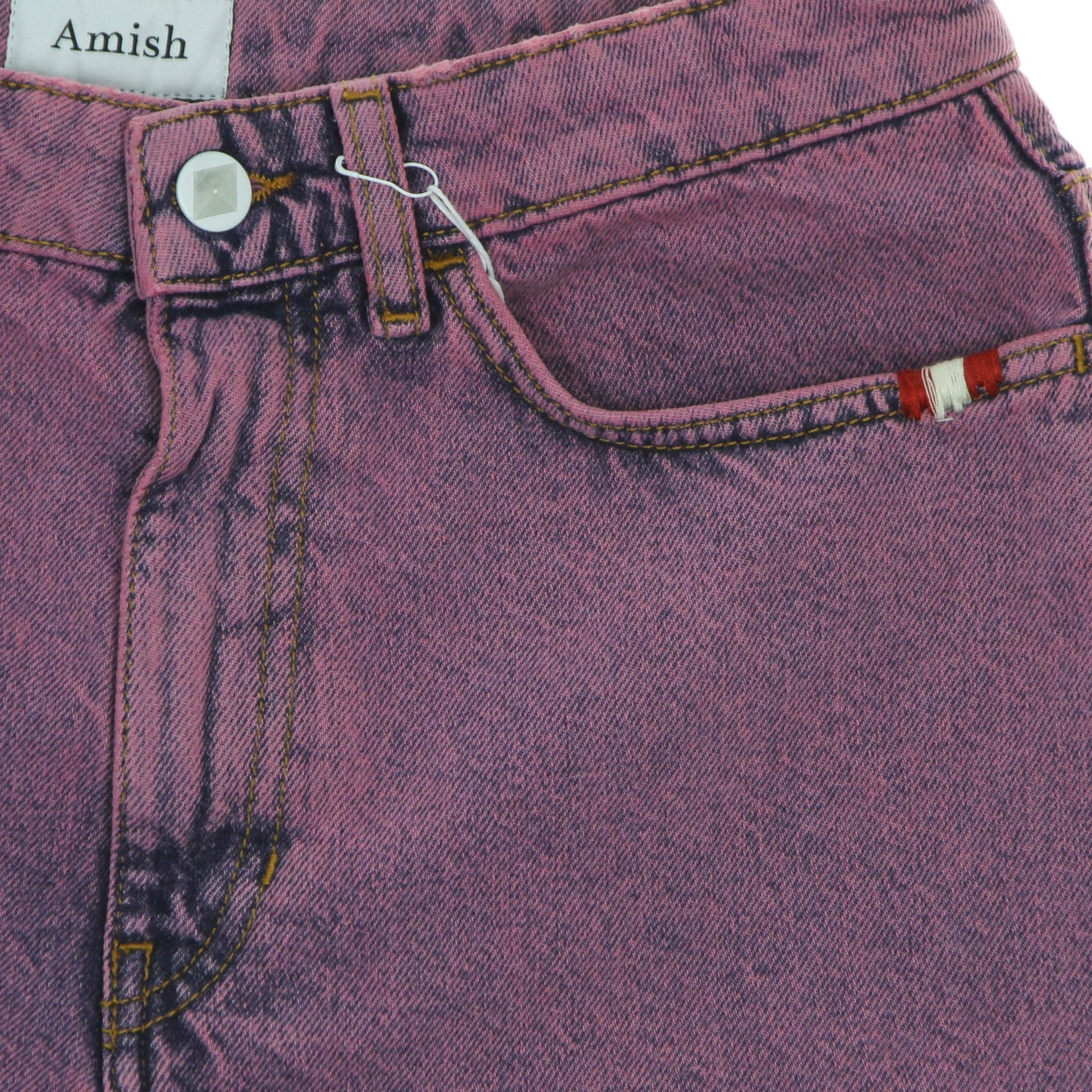 AMISH Jeans Corto Donna Short Ivy Denim Overdye Lilla da donna in Pantaloncini Drestige - Casamassima, commercioVirtuoso.it
