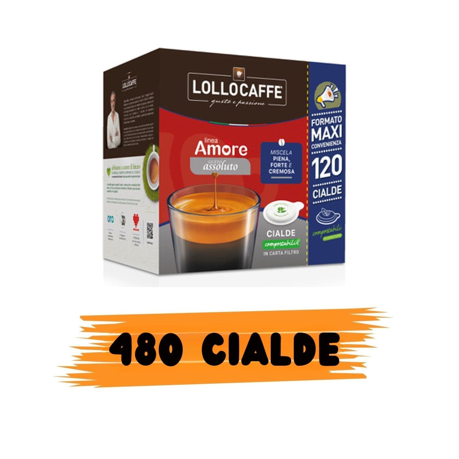 Lollo Caffe Cialde Amore Assoluto Gusto e Passione 480pz - 2