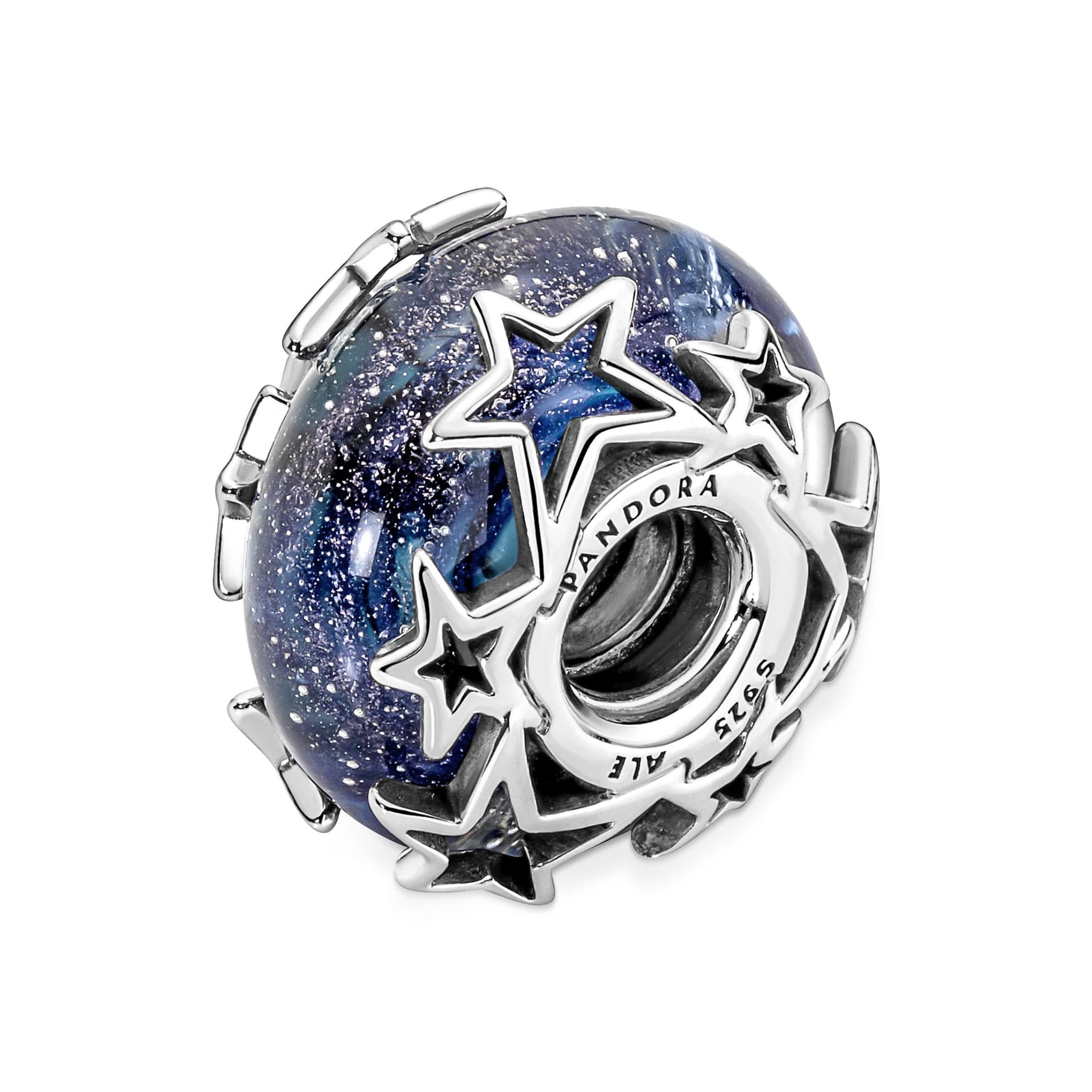 PANDORA  - Charm in vetro di Murano Galassia blu e stella in Bead Charm Alba Gioielli - Casoria, commercioVirtuoso.it