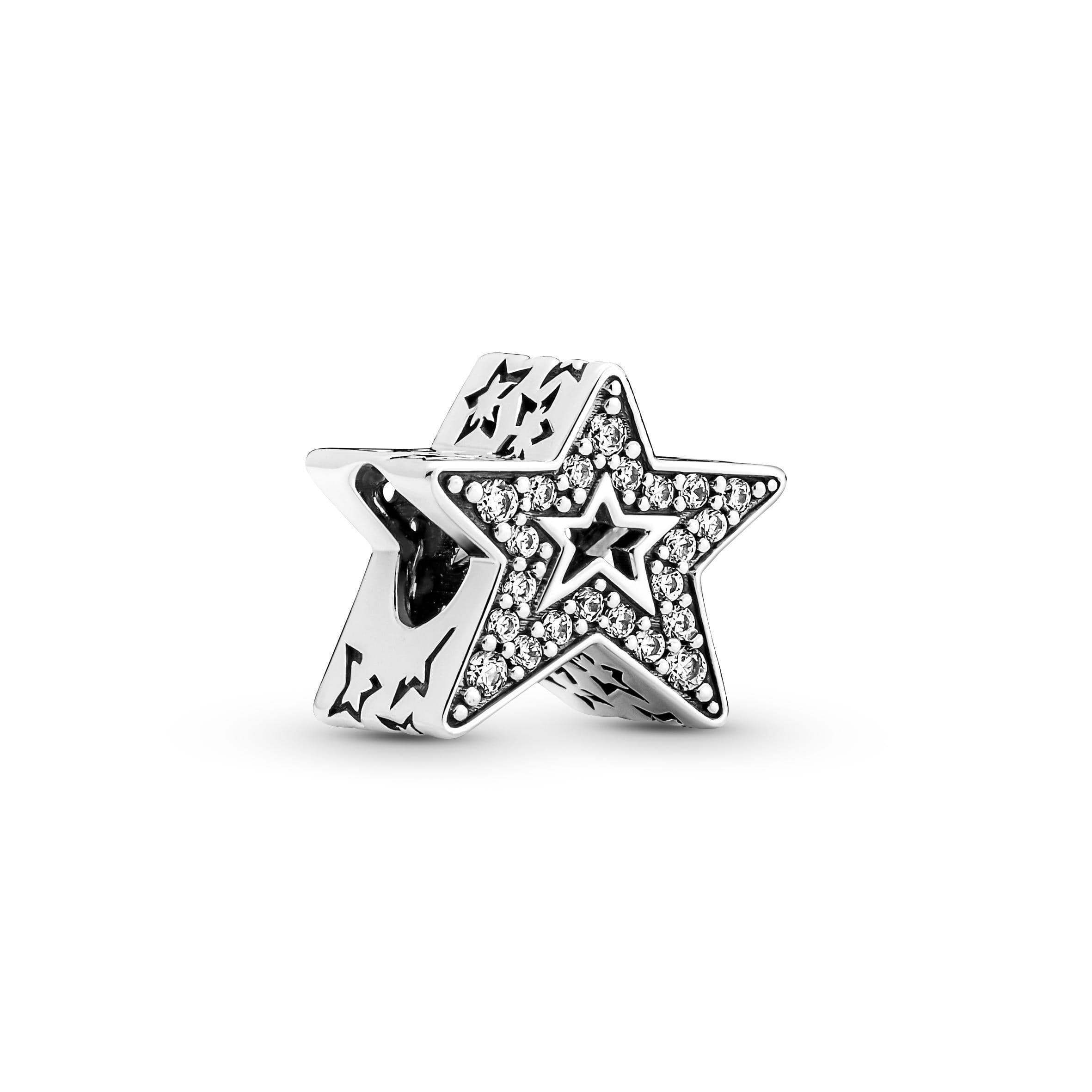 PANDORA - Charm Stella asimmetrica scintillante