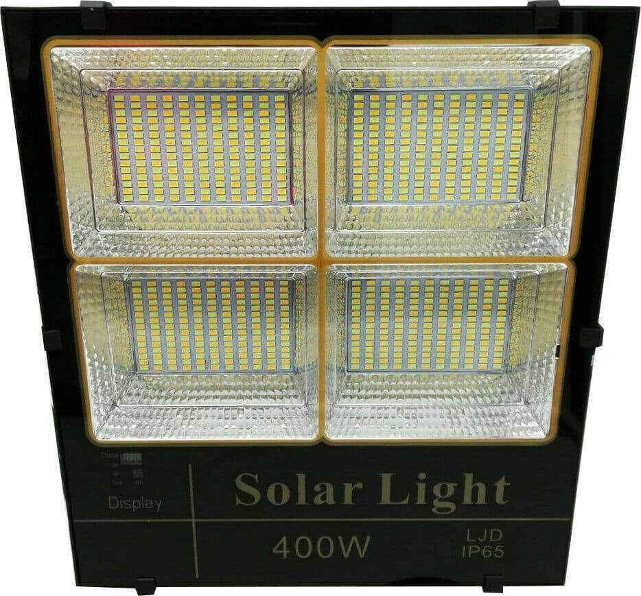 Faro LED 400W Con Pannello SOLARE Luce BICOLORE Calda o Fredda IP65 in Lampioni Zencoccostore - Formia, commercioVirtuoso.it