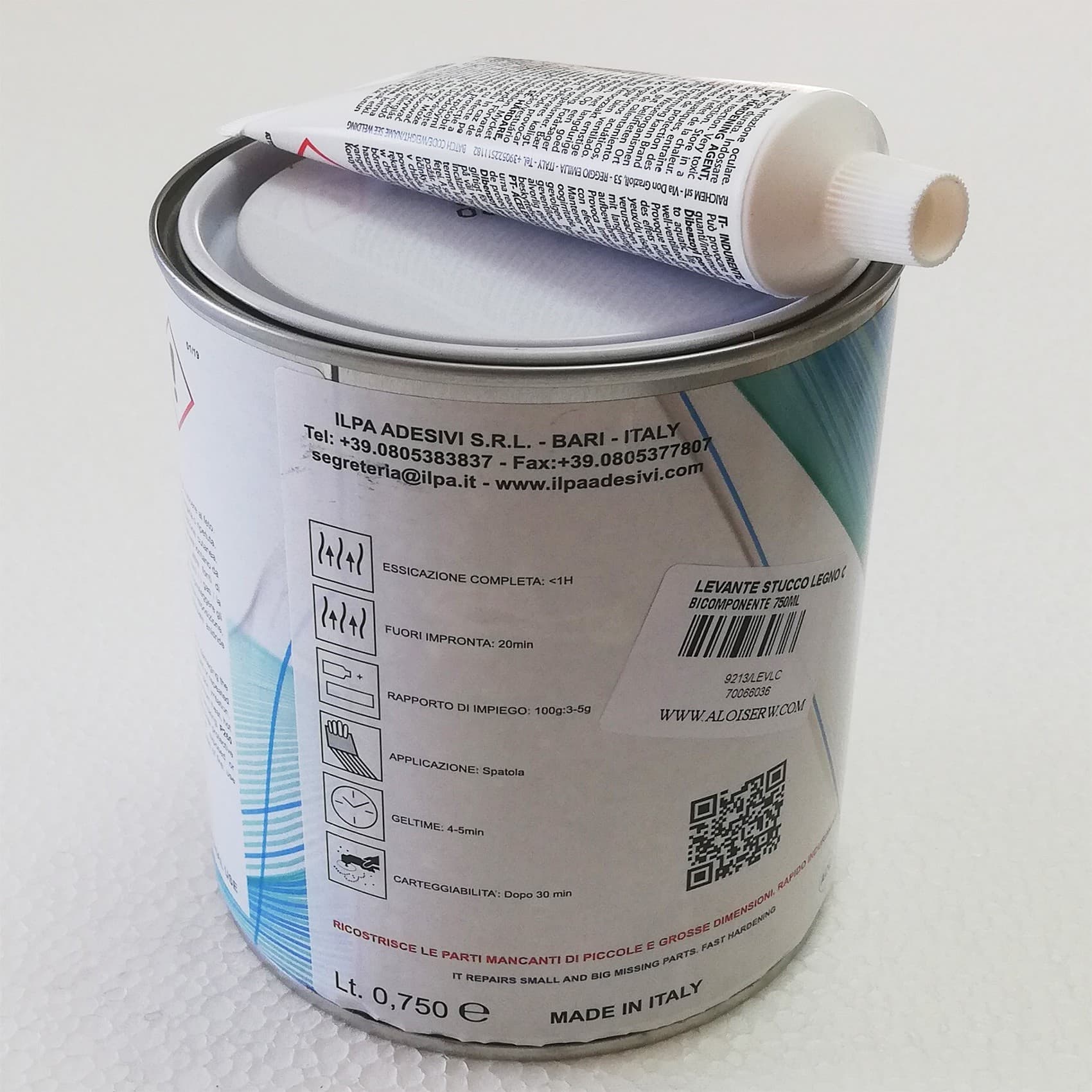 Levante 750ml stucco per legno bicomponente catalizzato in Stucco per legno Aloiserw.com - Altomonte, commercioVirtuoso.it
