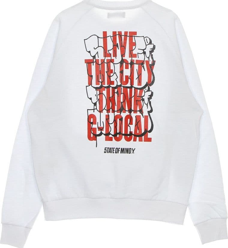 5TATE OF MIND Felpa Leggera Girocollo Uomo Throw Up Crewneck White da uomo in Felpe senza cappuccio Drestige - Casamassima, commercioVirtuoso.it