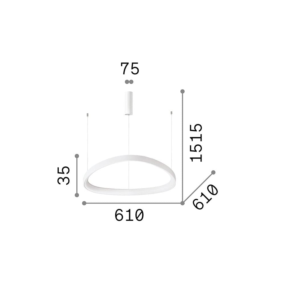 Sospensione Moderna Gemini Metallo Nero Led 48W 3000K Luce Calda in Lampade a sospensione LuceArt - Montecorvino Pugliano, commercioVirtuoso.it
