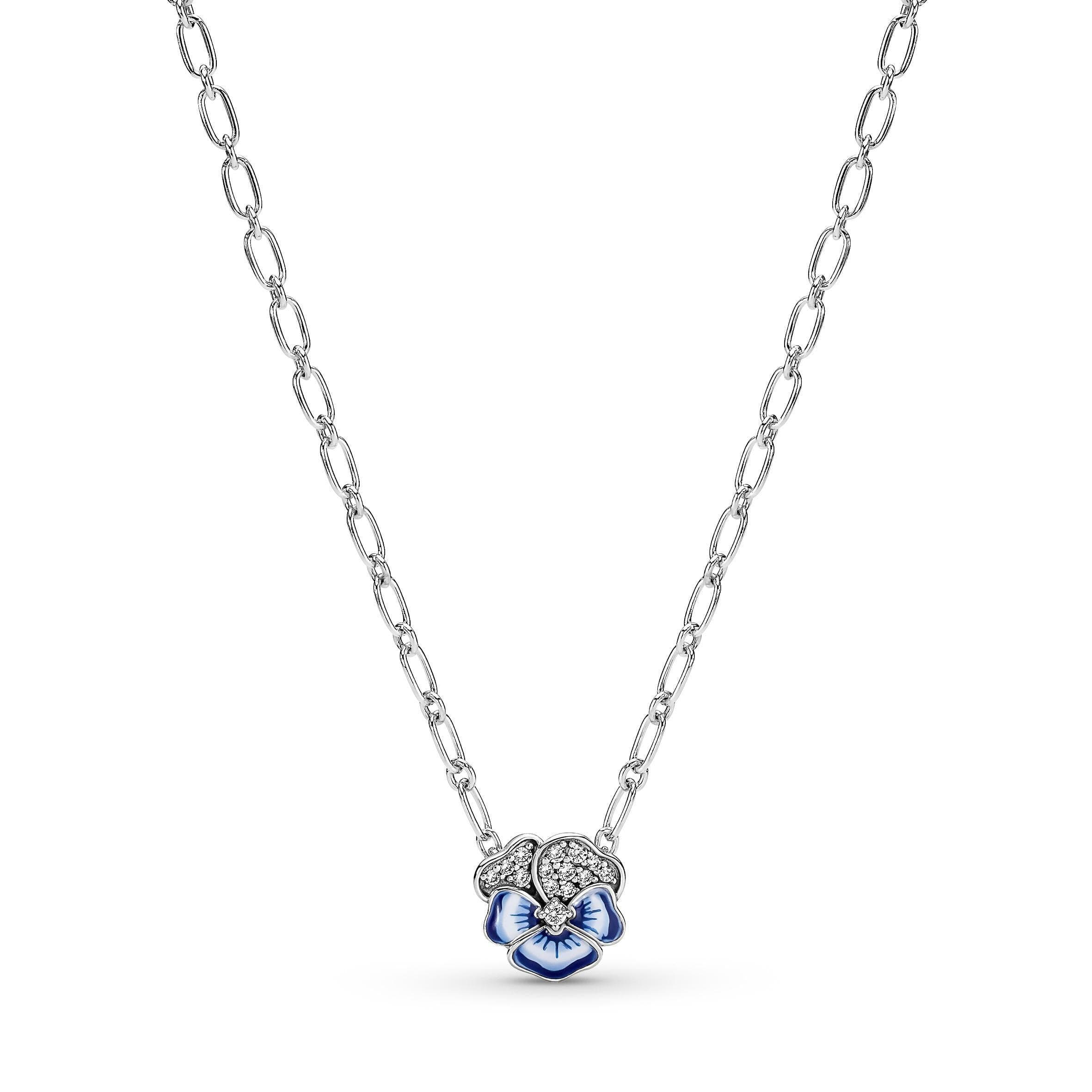 PANDORA - Collana Pendente Viola del Pensiero Blu Luminsa in Collane Alba Gioielli - Casoria, commercioVirtuoso.it