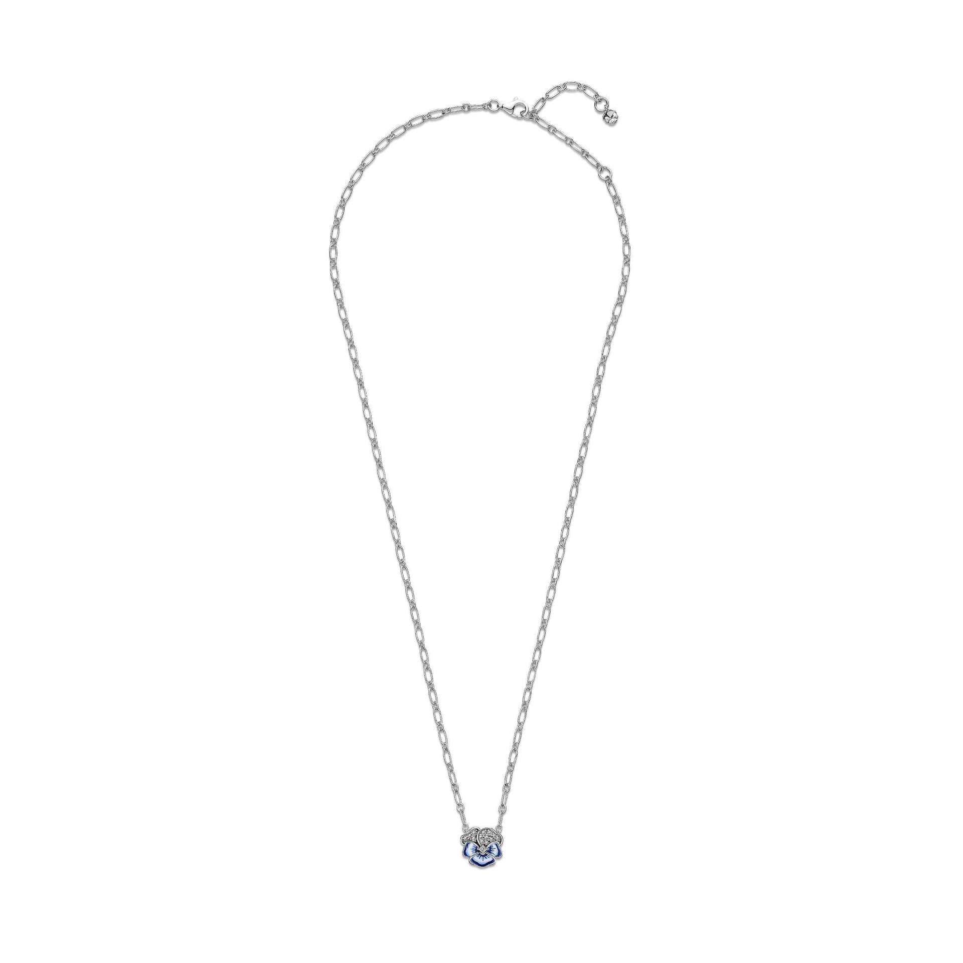 PANDORA - Collana Pendente Viola del Pensiero Blu Luminsa in Collane Alba Gioielli - Casoria, commercioVirtuoso.it