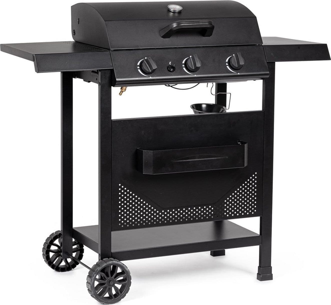 Barbecue a gas "Louis" con bruciatori superfice di cottura in acciaio smaltato – 3 bruciatori – Bizzotto Homemotion