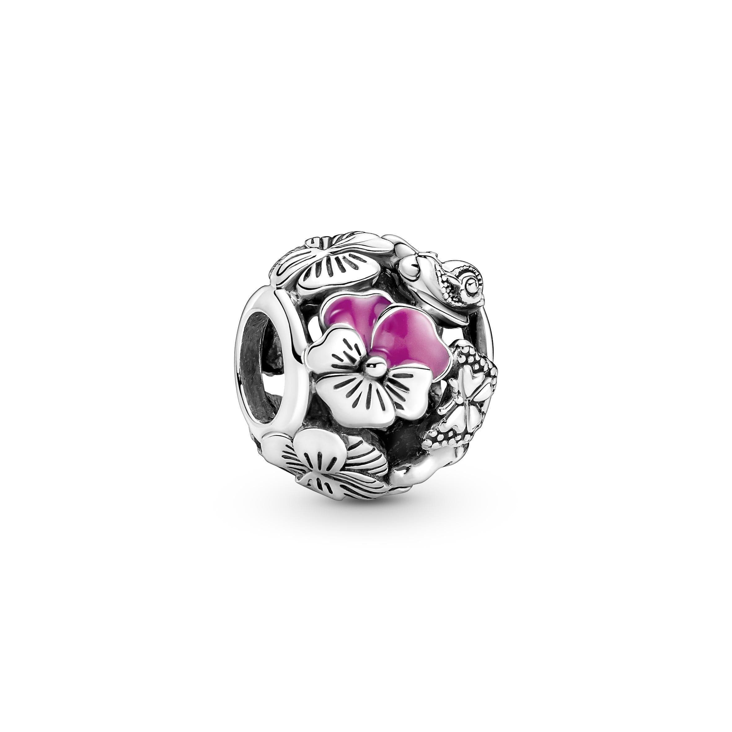 PANDORA - Charm Openwork Viole del Pensiero
