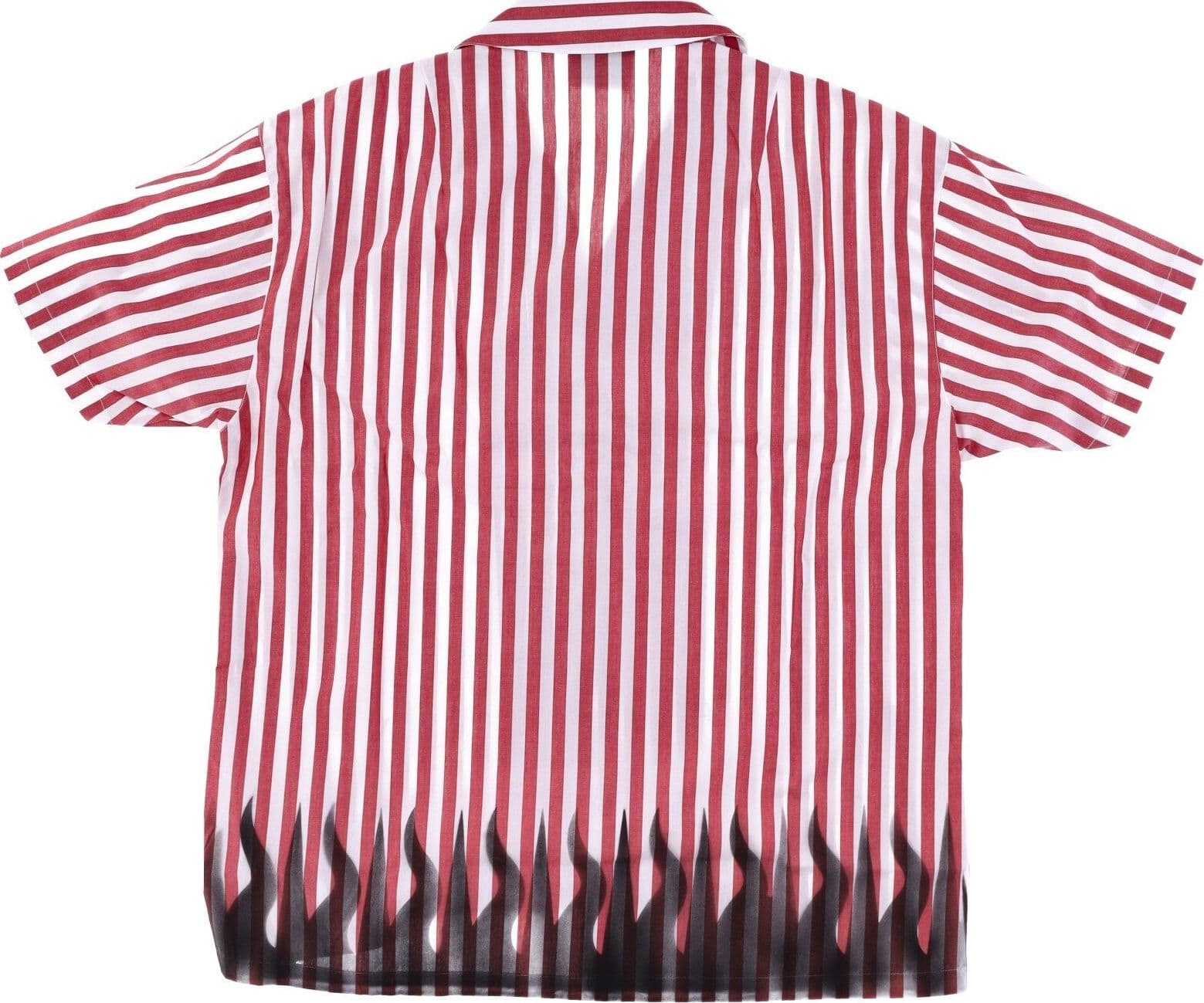 IHS Camicia Manica Corta Uomo Striped Bowling Shirt White/red da uomo in Camicie casual Drestige - Casamassima, commercioVirtuoso.it