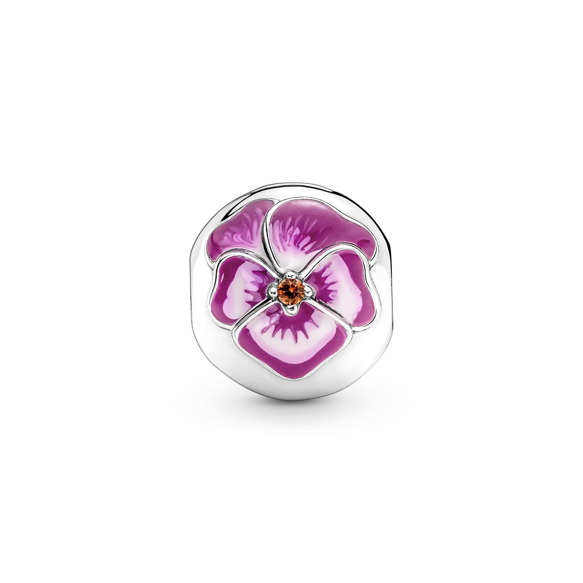 PANDORA - Clip Viola del Pensiero Rosa in Bead Charm Alba Gioielli - Casoria, commercioVirtuoso.it