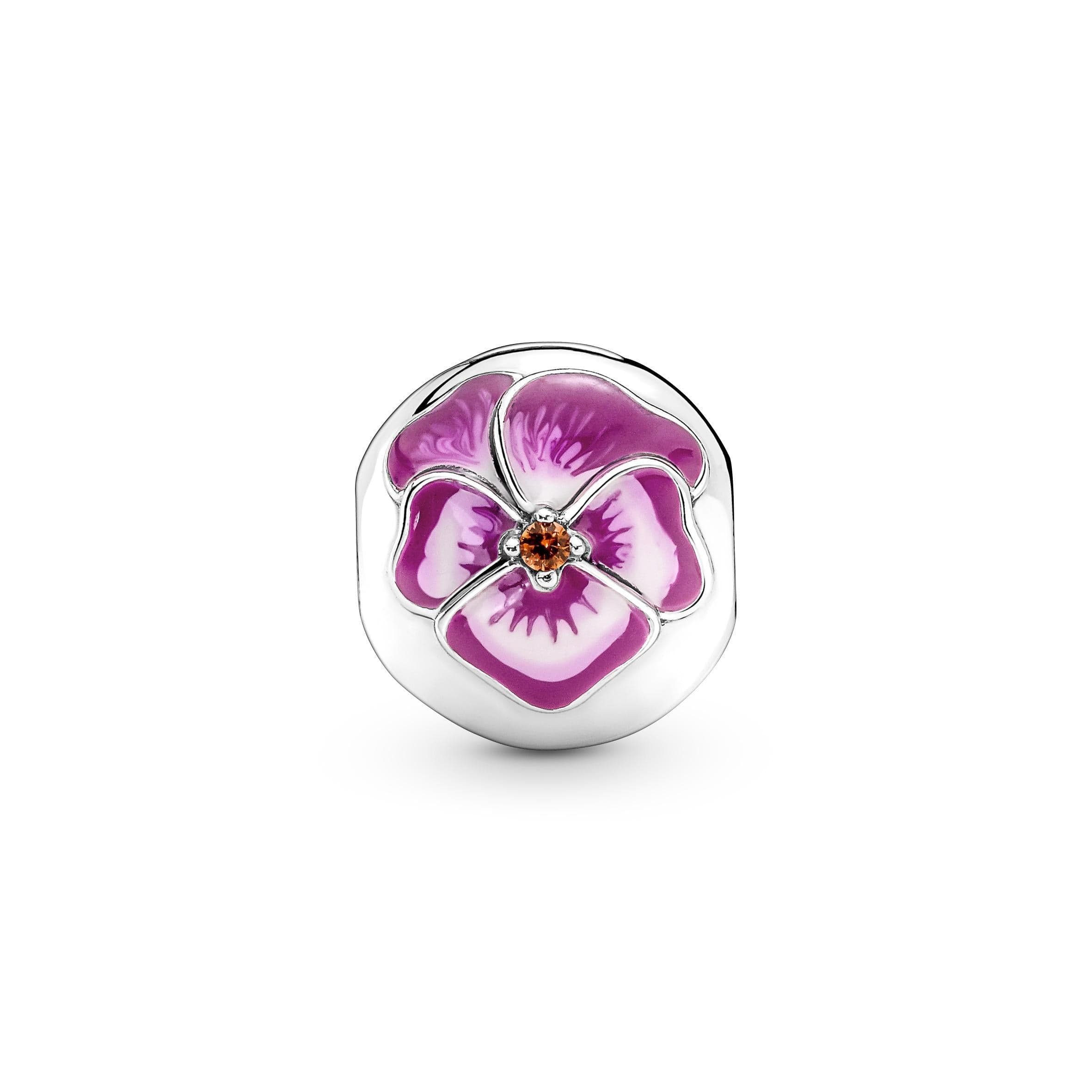 PANDORA - Clip Viola del Pensiero Rosa in Bead Charm Alba Gioielli - Casoria, commercioVirtuoso.it