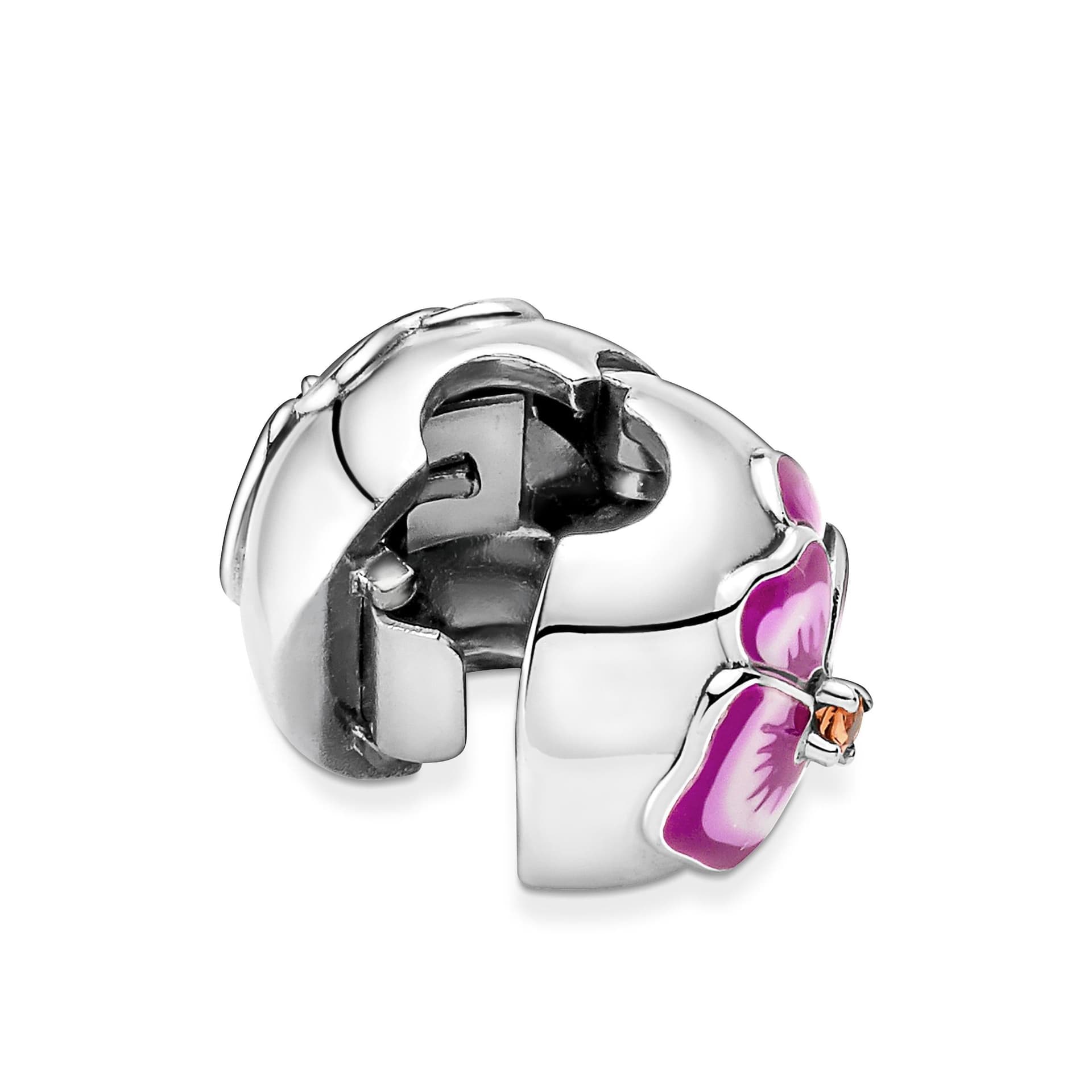 PANDORA - Clip Viola del Pensiero Rosa in Bead Charm Alba Gioielli - Casoria, commercioVirtuoso.it