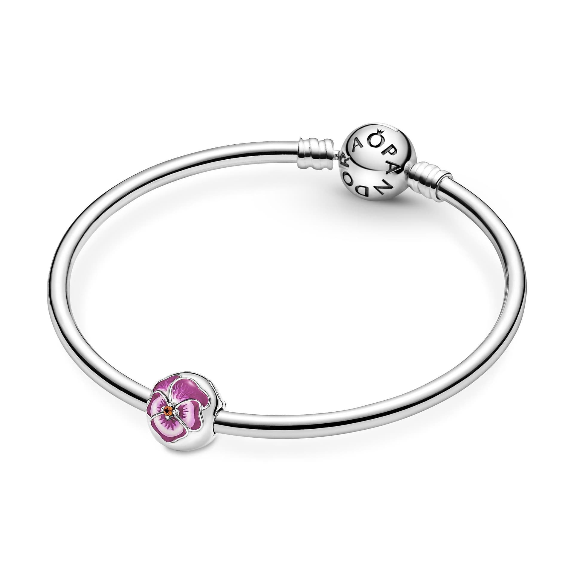 PANDORA - Clip Viola del Pensiero Rosa in Bead Charm Alba Gioielli - Casoria, commercioVirtuoso.it