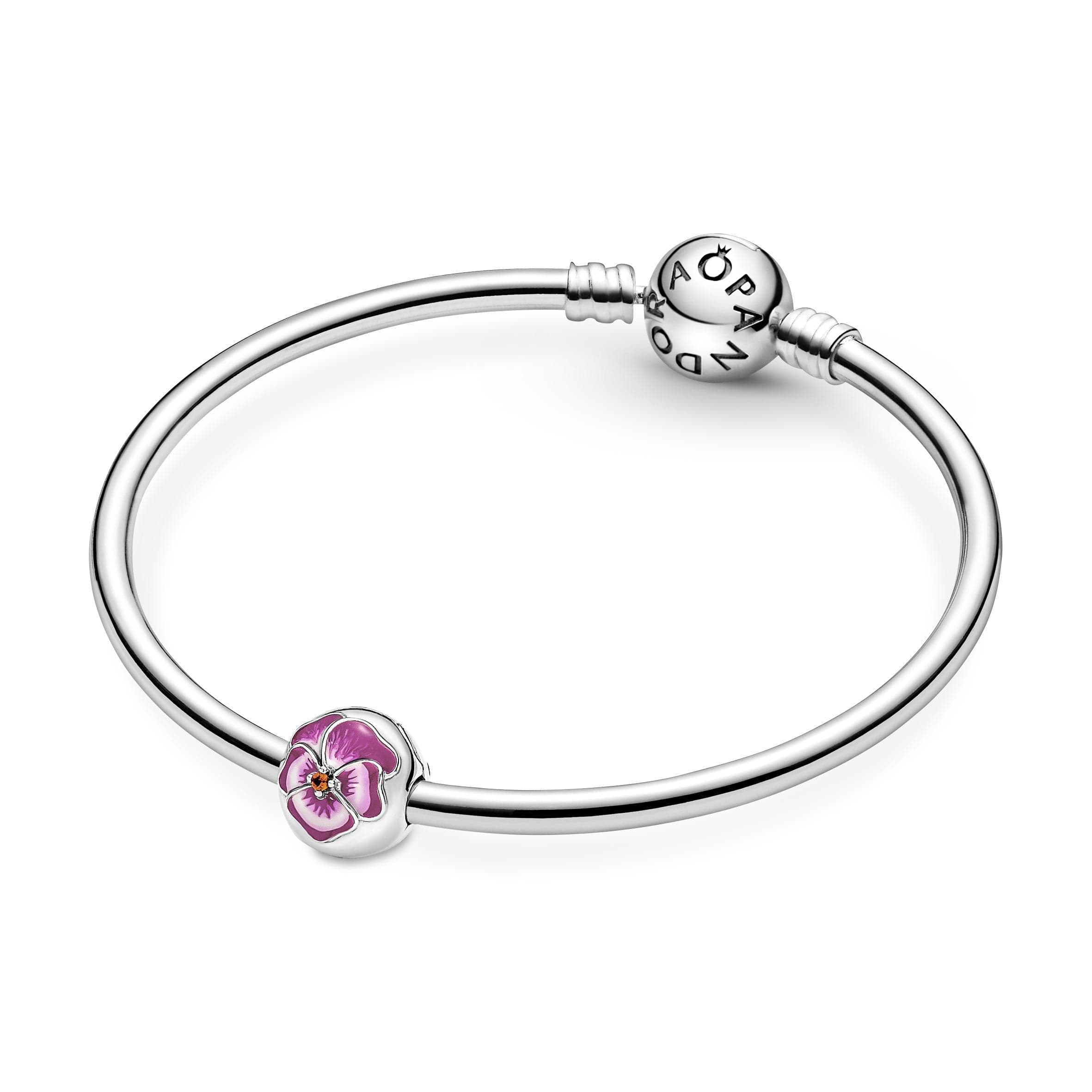 PANDORA - Clip Viola del Pensiero Rosa in Bead Charm Alba Gioielli - Casoria, commercioVirtuoso.it