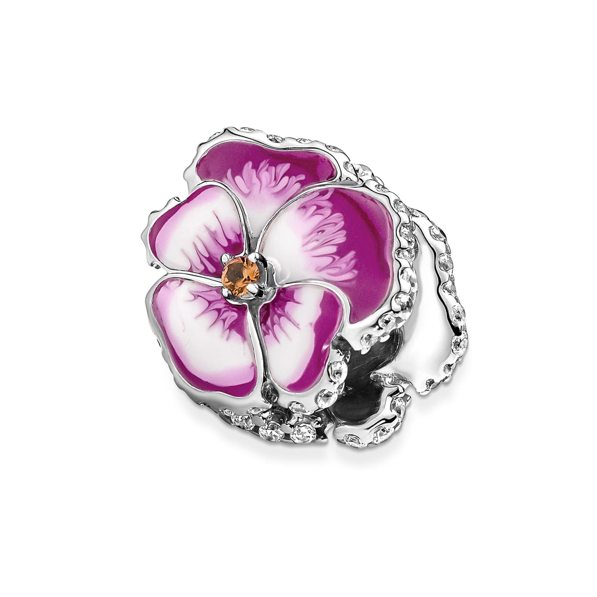 PANDORA -Charm Viola del pensiero Rosa in Bead Charm Alba Gioielli - Casoria, commercioVirtuoso.it