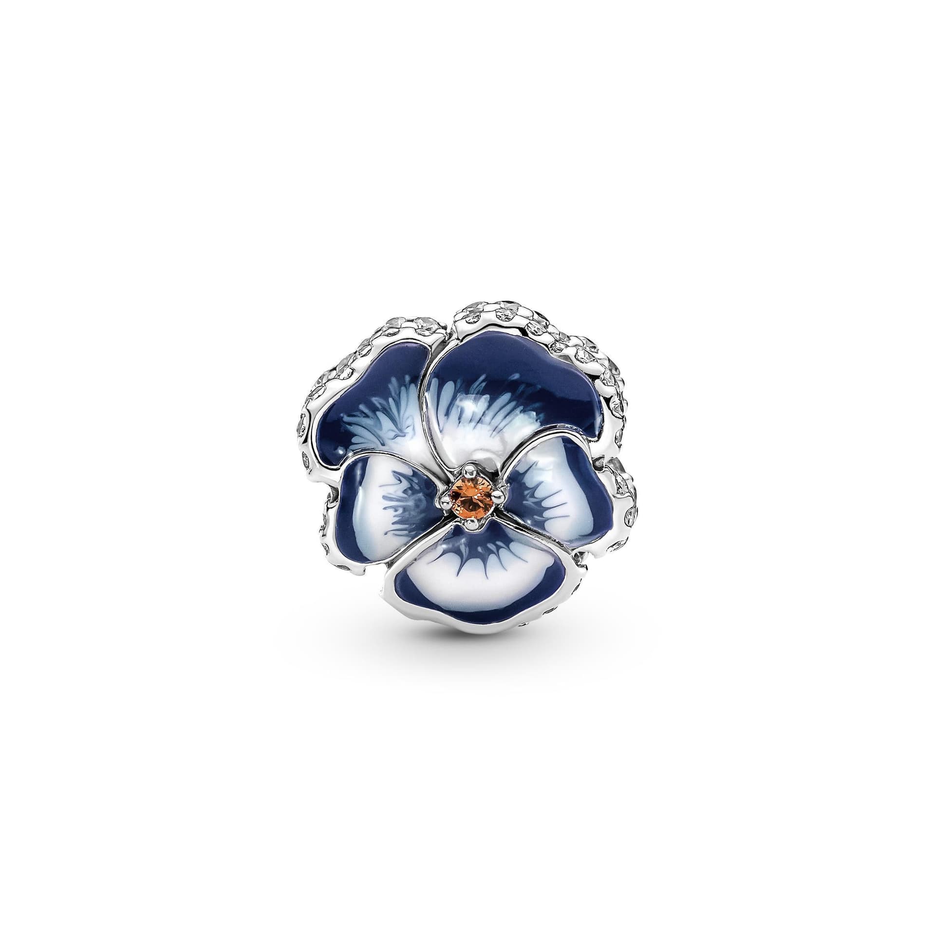PANDORA -  Charm Viola del pensiero Blu in Bead Charm Alba Gioielli - Casoria, commercioVirtuoso.it