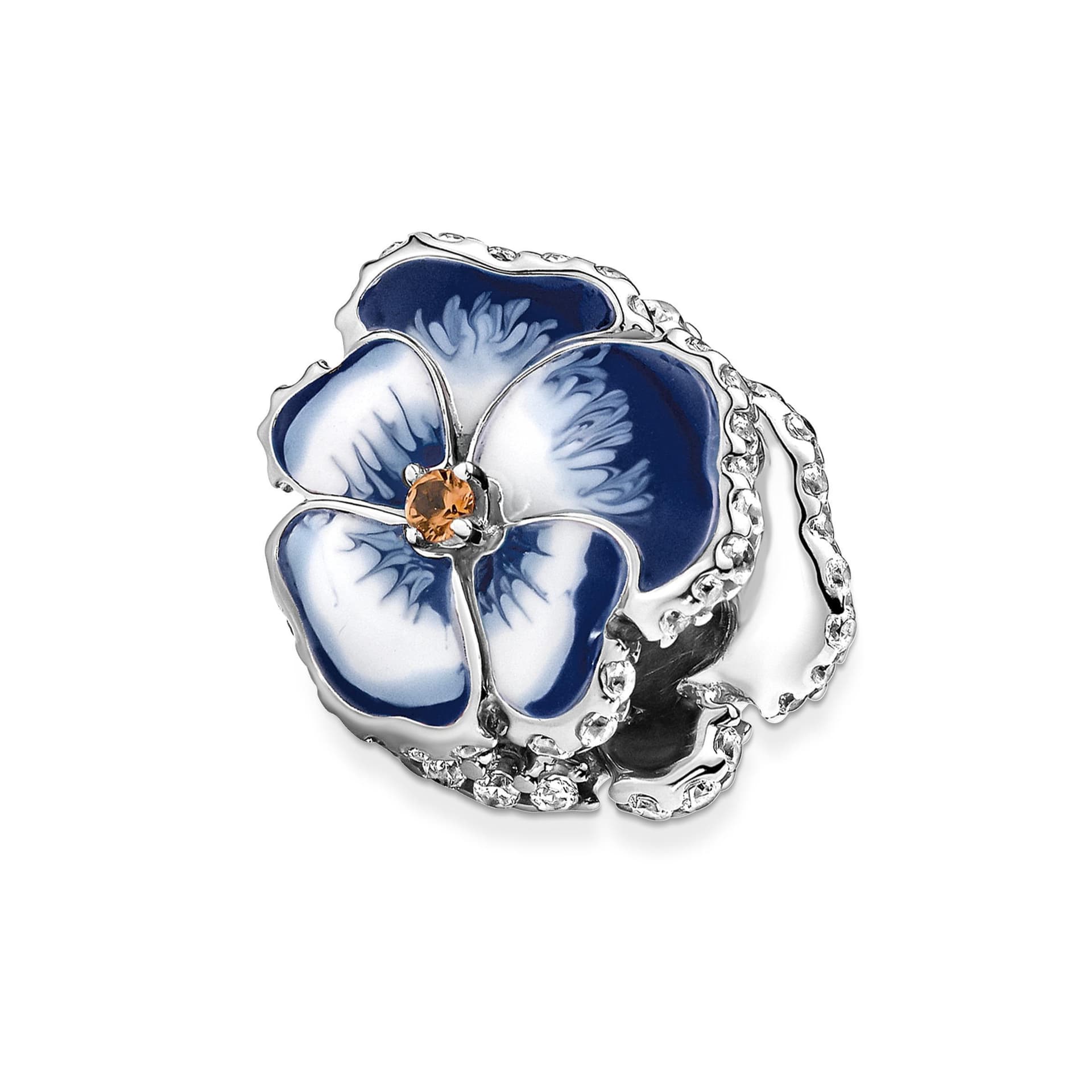 PANDORA -  Charm Viola del pensiero Blu in Bead Charm Alba Gioielli - Casoria, commercioVirtuoso.it