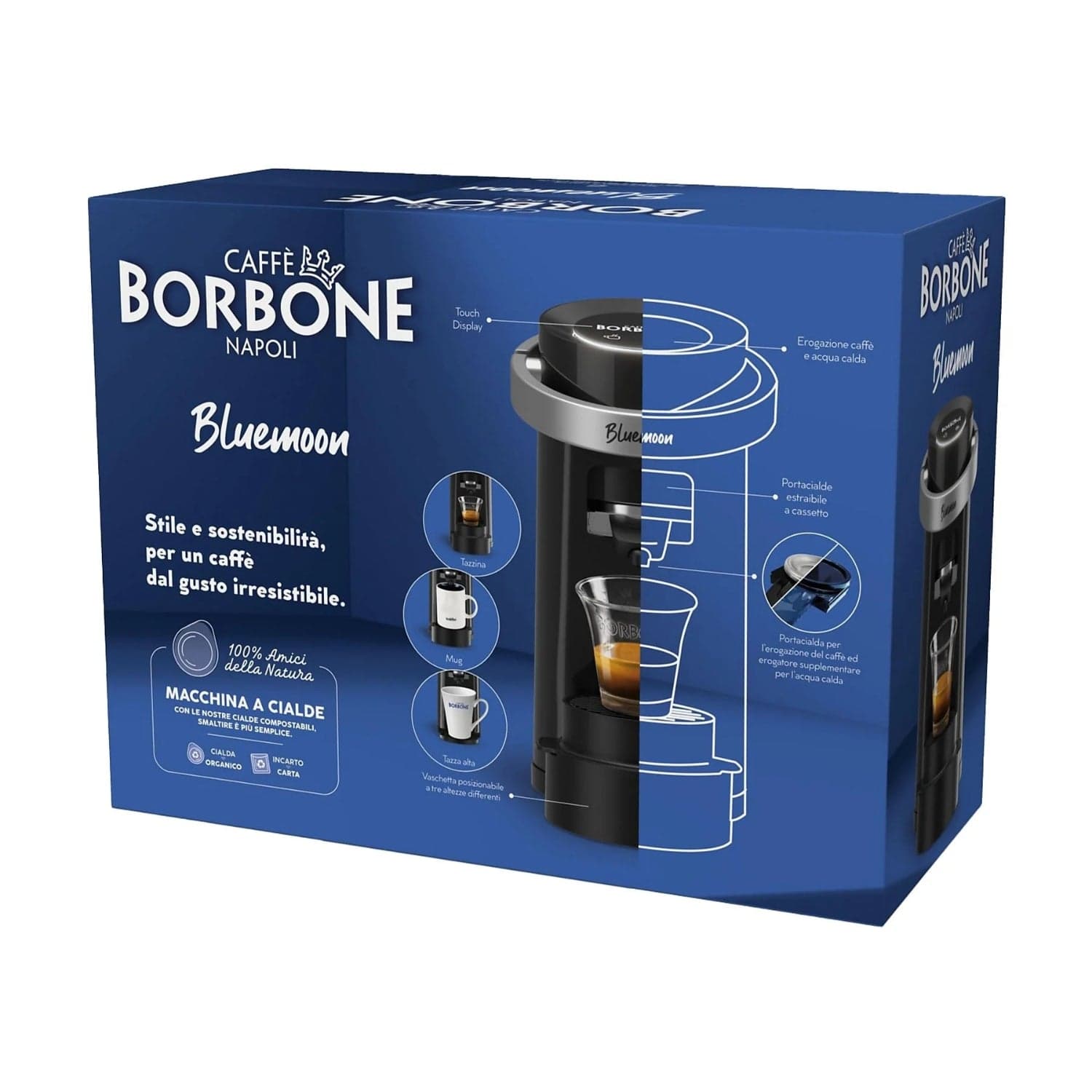 Borbone Bluemoon Macchina Caffè Espresso Cialde ESE44mm Nero in Macchine da caffè tazza singola Ecoprice.it - Avellino, commercioVirtuoso.it