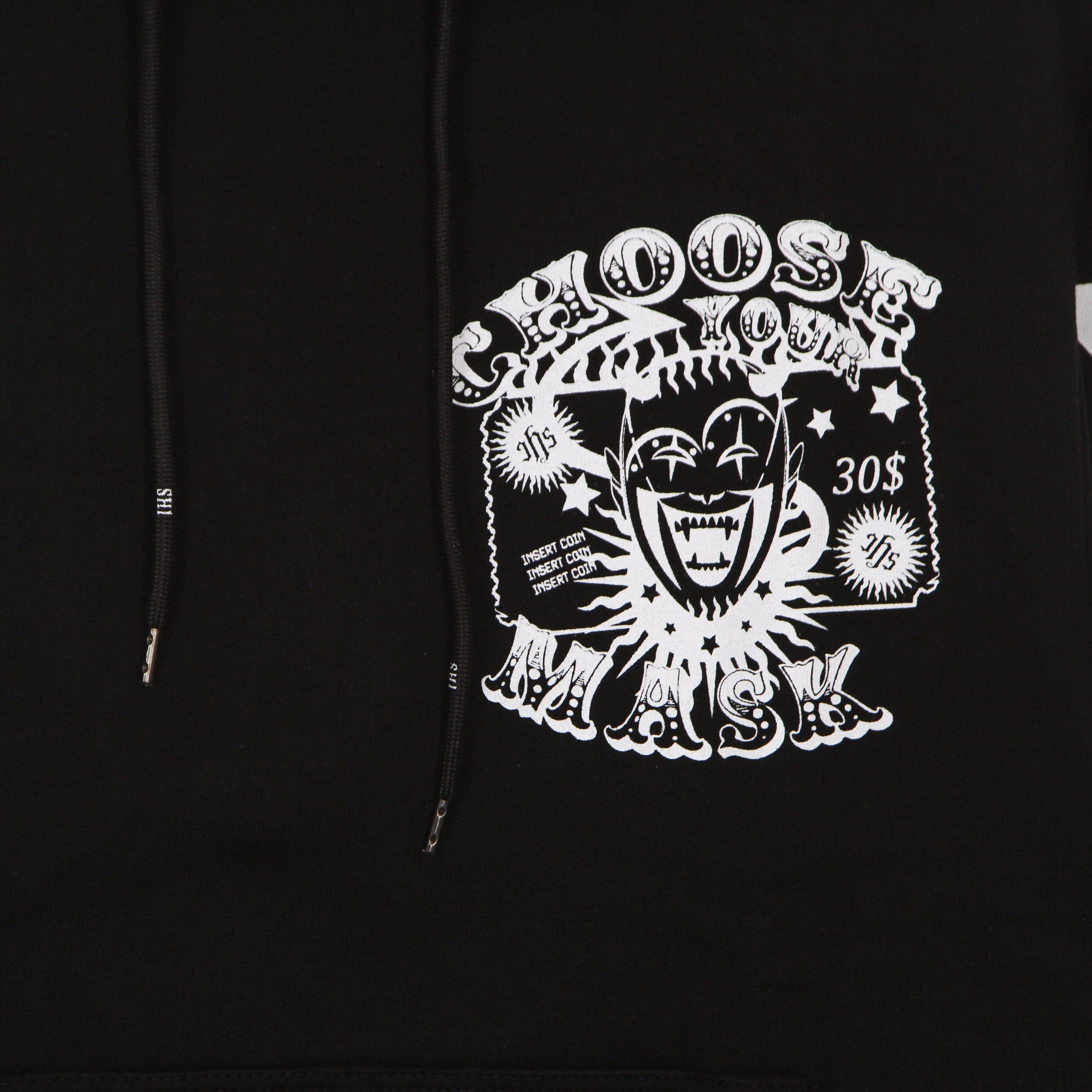 IHS Felpa Leggera Cappuccio Uomo Choose Your Mask Hoodie Black da uomo in Felpe con cappuccio Drestige - Casamassima, commercioVirtuoso.it