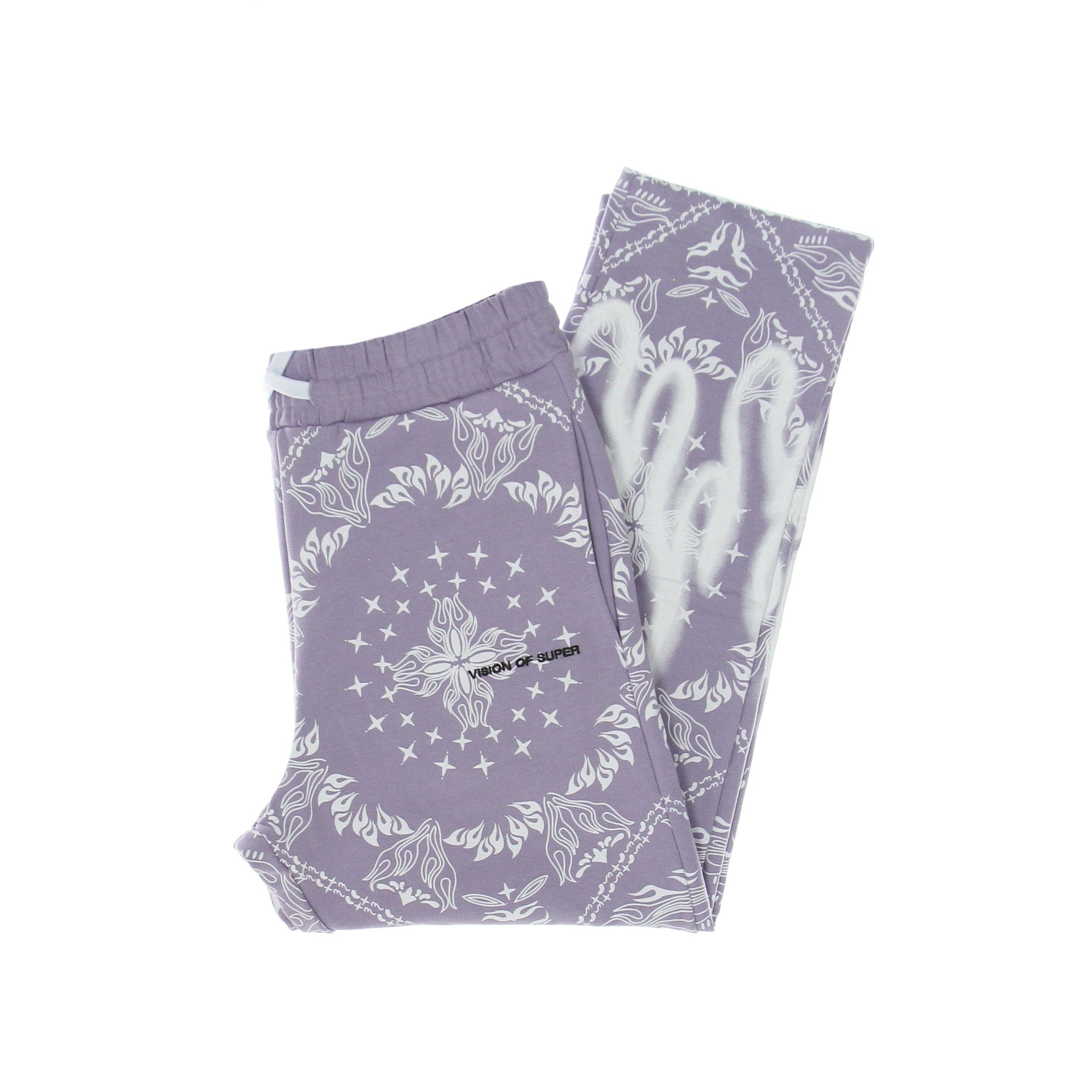 VISION OF SUPER Pantalone Tuta Leggero Uomo Bandana Print Pants Lilac