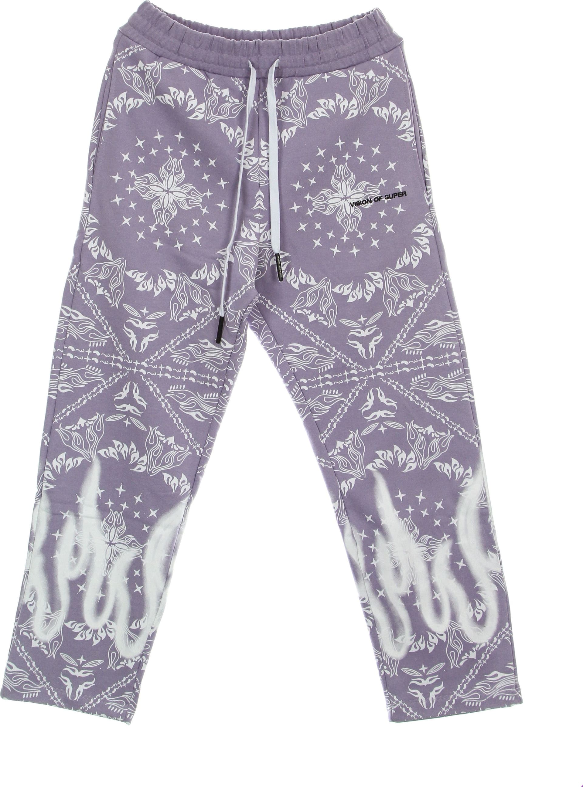 VISION OF SUPER Pantalone Tuta Leggero Uomo Bandana Print Pants Lilac da uomo in Pantaloni sportivi Drestige - Casamassima, commercioVirtuoso.it