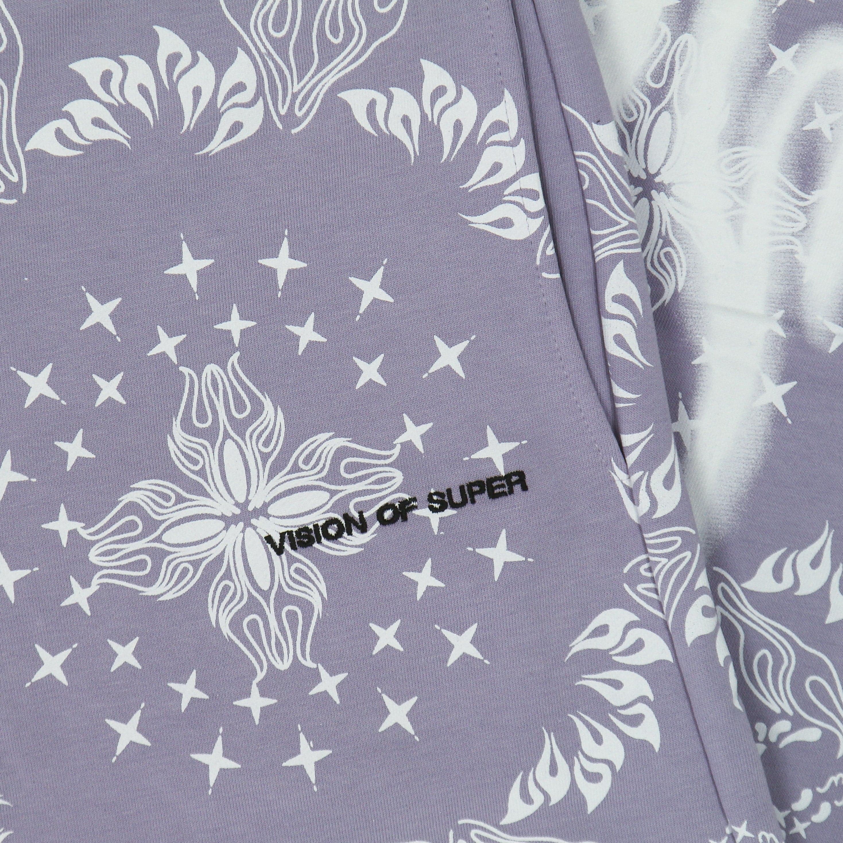 VISION OF SUPER Pantalone Tuta Leggero Uomo Bandana Print Pants Lilac da uomo in Pantaloni sportivi Drestige - Casamassima, commercioVirtuoso.it