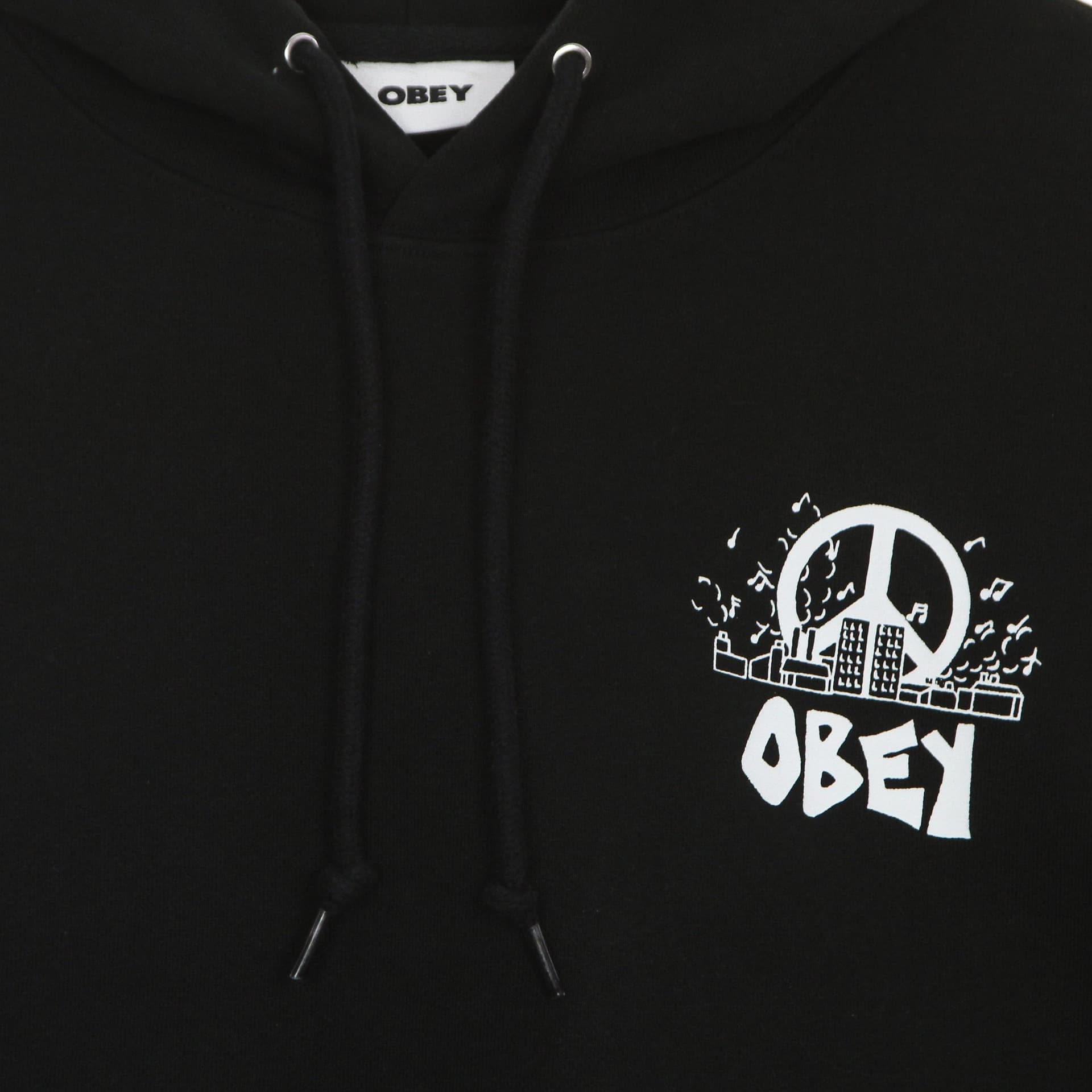 OBEY Felpa Leggera Cappuccio Uomo City Block Premium French Terry Hood Black da uomo in Felpe con cappuccio Drestige - Casamassima, commercioVirtuoso.it