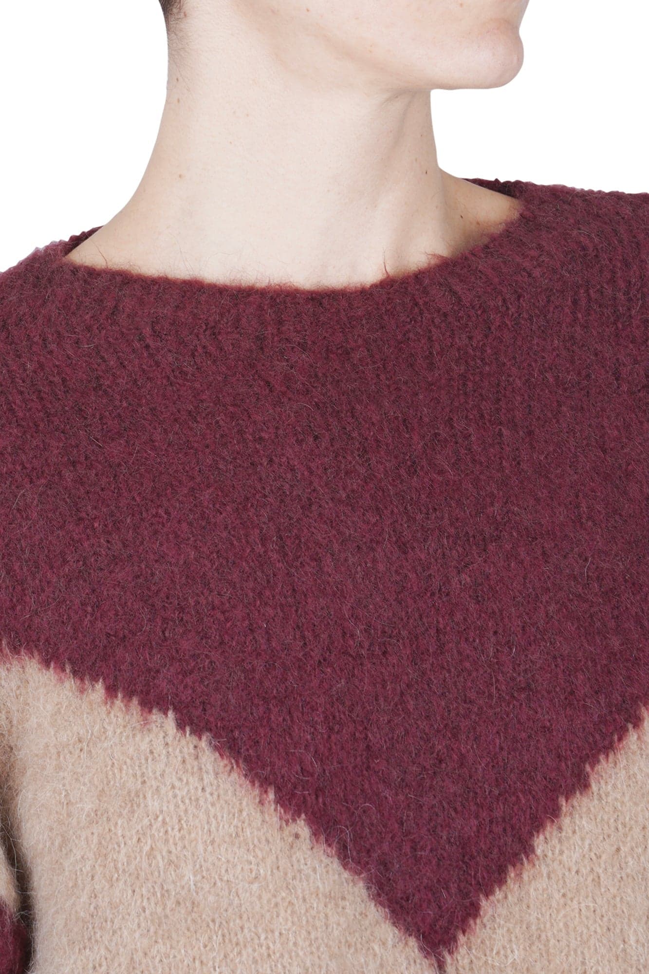 LA FEMME BLANCHE La Femme Blanche - Maglia - 461756 - Beige/Bordeaux da donna in Felpe senza cappuccio Drestige - Casamassima, commercioVirtuoso.it