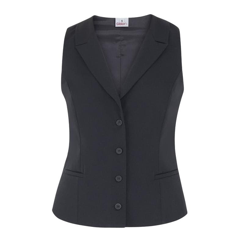 Gilet Dalila Nero Gilet Donna Collo Scialle in Gilet Dresswork - Como, commercioVirtuoso.it