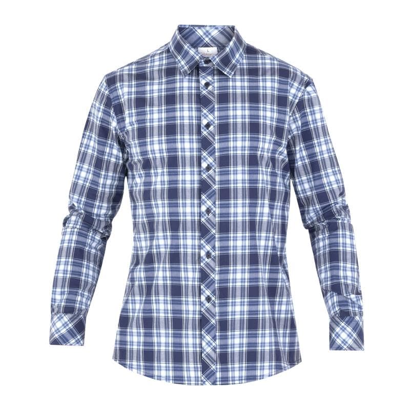 Camicia Boris Scozzese Blu Camicia Uomo Cameriere Agriturismo Baita in Magliette a maniche lunghe Dresswork - Como, commercioVirtuoso.it