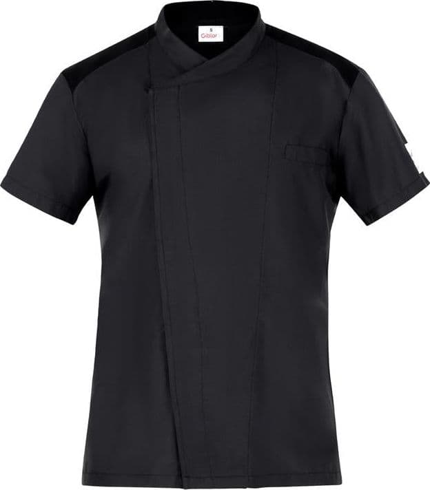 Giacca Liam Nero Casacca Cuoco Manica Corta Microfibra No Stiro in Giacche da chef Dresswork - Como, commercioVirtuoso.it