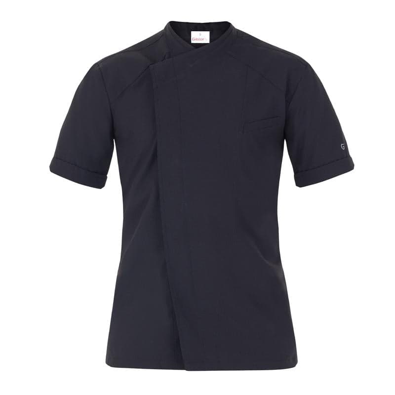 Giacca Aron Nero Giacca Casacca Cuoco Manica Corta No Stiro in Giacche da chef Dresswork - Como, commercioVirtuoso.it