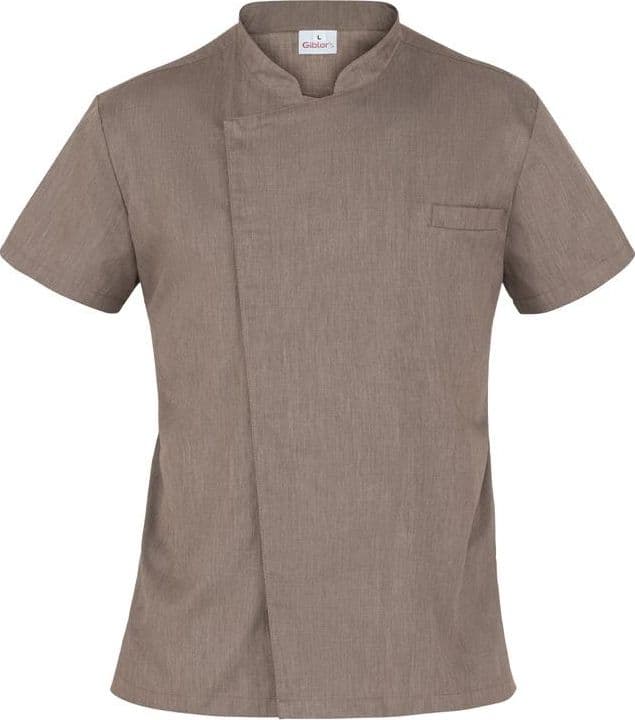 Giacca Federico Tortora Melange Casacca Cuoco Manica Corta Leggera in Giacche da chef Dresswork - Como, commercioVirtuoso.it