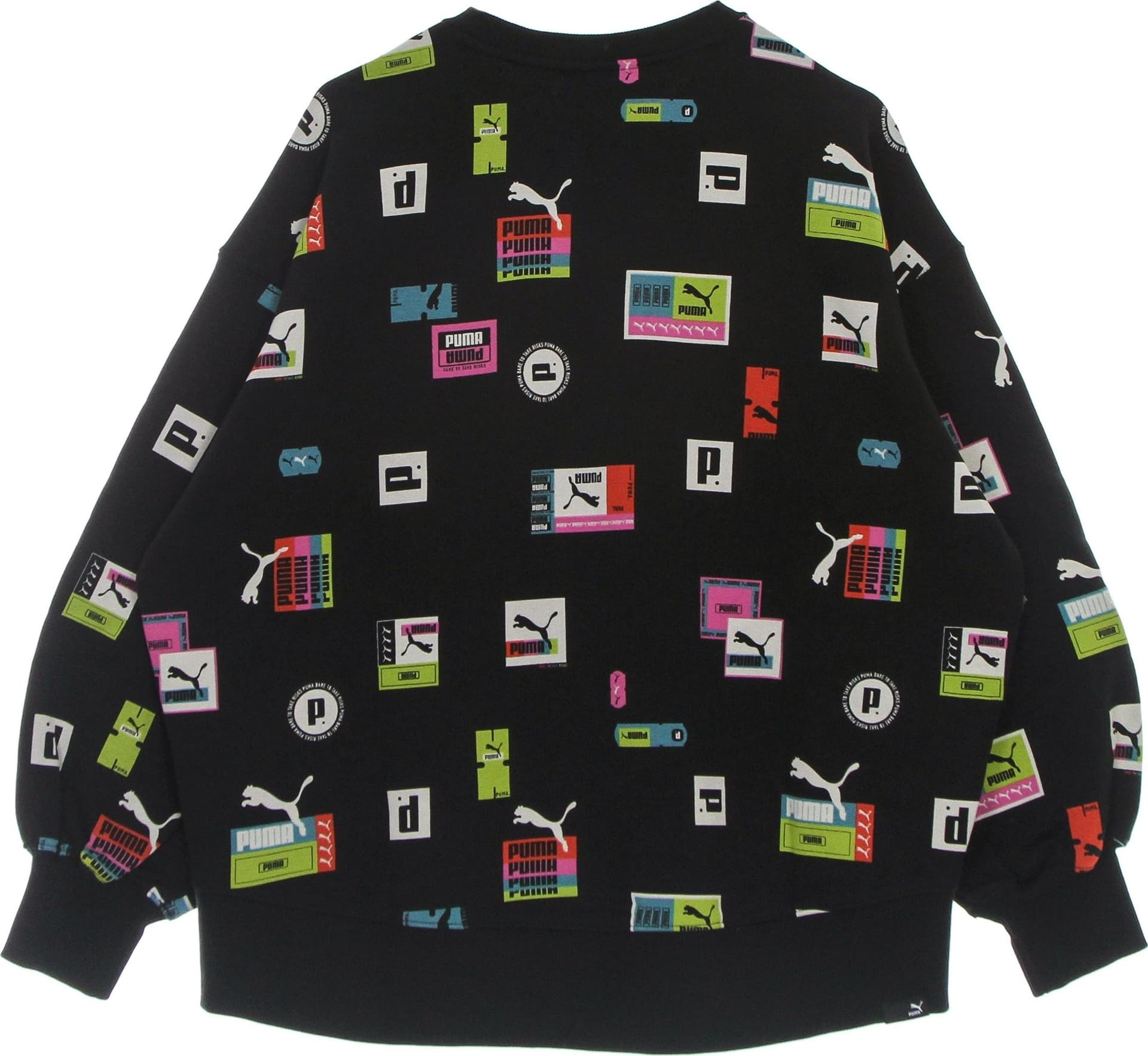 PUMA Felpa Leggera Girocollo Donna Brand Love Oversized All Over Print Crew Black da donna in Felpe senza cappuccio Drestige - Casamassima, commercioVirtuoso.it