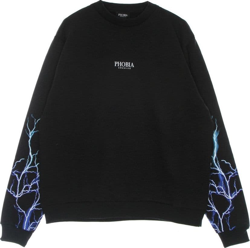 PHOBIA Felpa Leggera Girocollo Uomo Lightning Crewneck Black/blue/lightblue