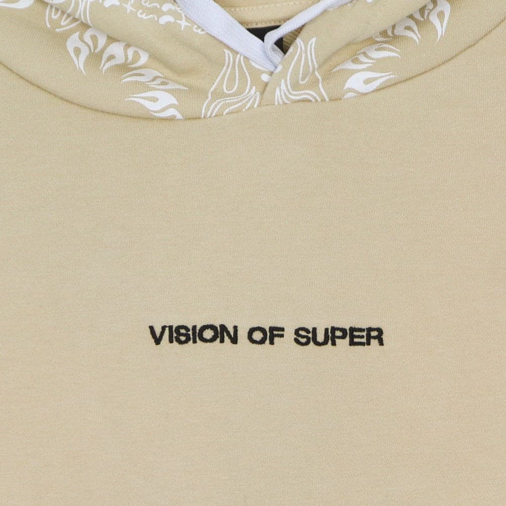 VISION OF SUPER Felpa Leggera Cappuccio Uomo Bandana Print Hoodie Beige da uomo in Felpe con cappuccio Drestige - Casamassima, commercioVirtuoso.it