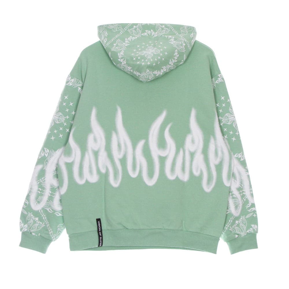 VISION OF SUPER Felpa Leggera Cappuccio Uomo Bandana Print Hoodie Green da uomo in Felpe con cappuccio Drestige - Casamassima, commercioVirtuoso.it