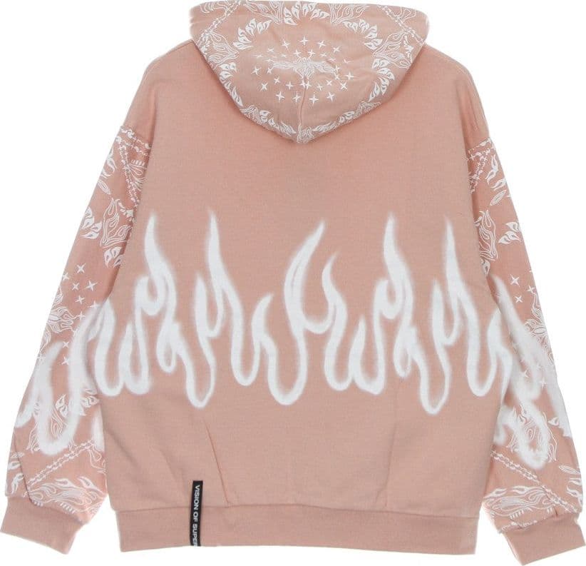 VISION OF SUPER Felpa Leggera Cappuccio Uomo Bandana Print Hoodie Pink da uomo in Felpe con cappuccio Drestige - Casamassima, commercioVirtuoso.it