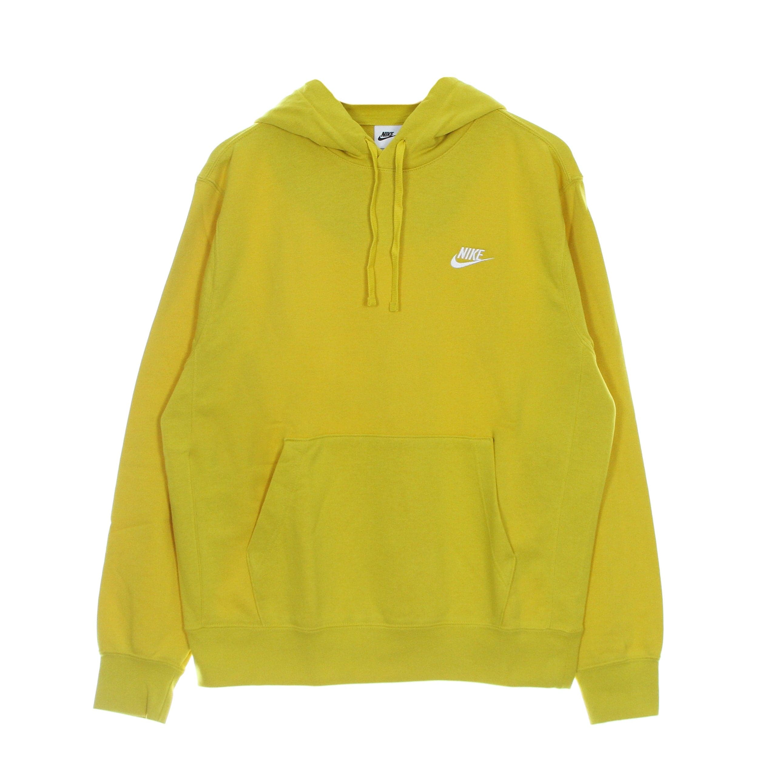 Nike Felpa Leggera Cappuccio Uomo Sportswear Club Hoodie Vivid Sulfur/vivid Surfur/white da uomo