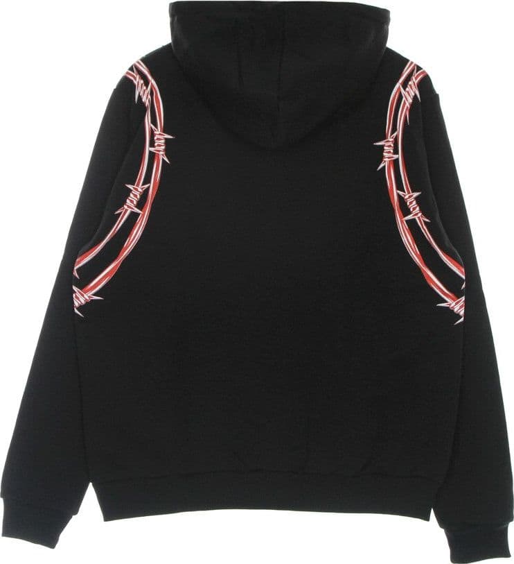 PHOBIA Felpa Leggera Cappuccio Uomo Barbed Wire Print Hoodie Black/red da uomo in Felpe con cappuccio Drestige - Casamassima, commercioVirtuoso.it