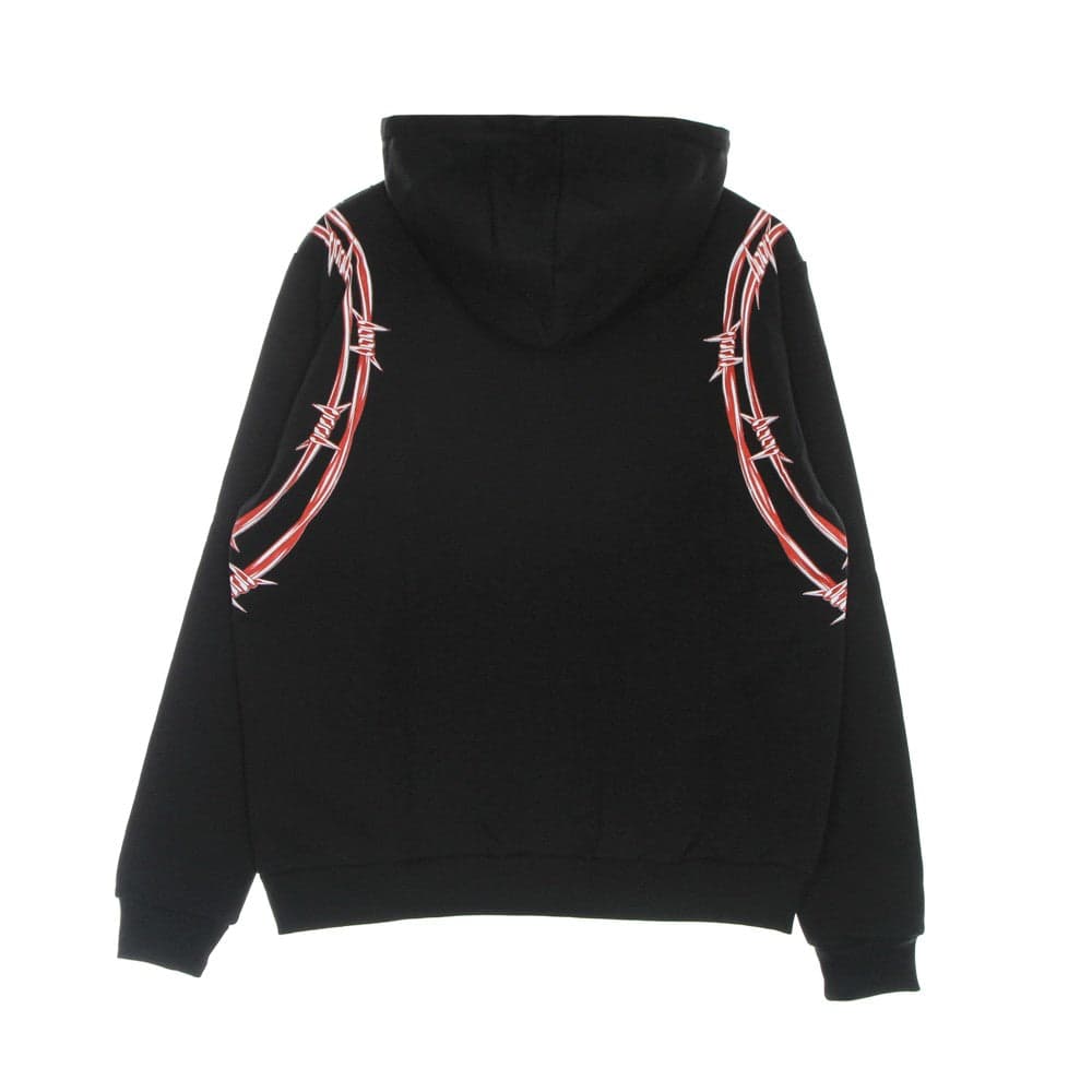PHOBIA Felpa Leggera Cappuccio Uomo Barbed Wire Print Hoodie Black/red da uomo in Felpe con cappuccio Drestige - Casamassima, commercioVirtuoso.it