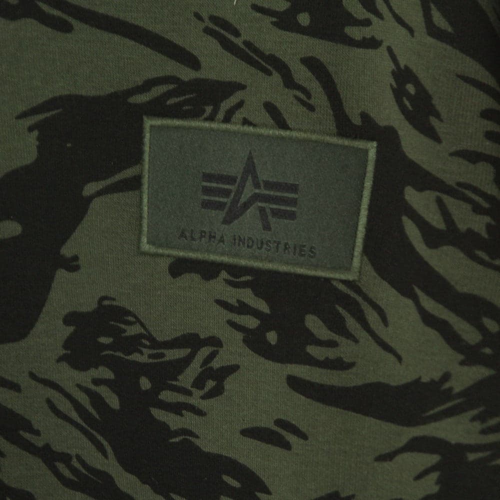 ALPHA INDUSTRIES Felpa Cappuccio Uomo Back Print Hoodie Camo Brushstroke Green da uomo in Felpe con cappuccio Drestige - Casamassima, commercioVirtuoso.it