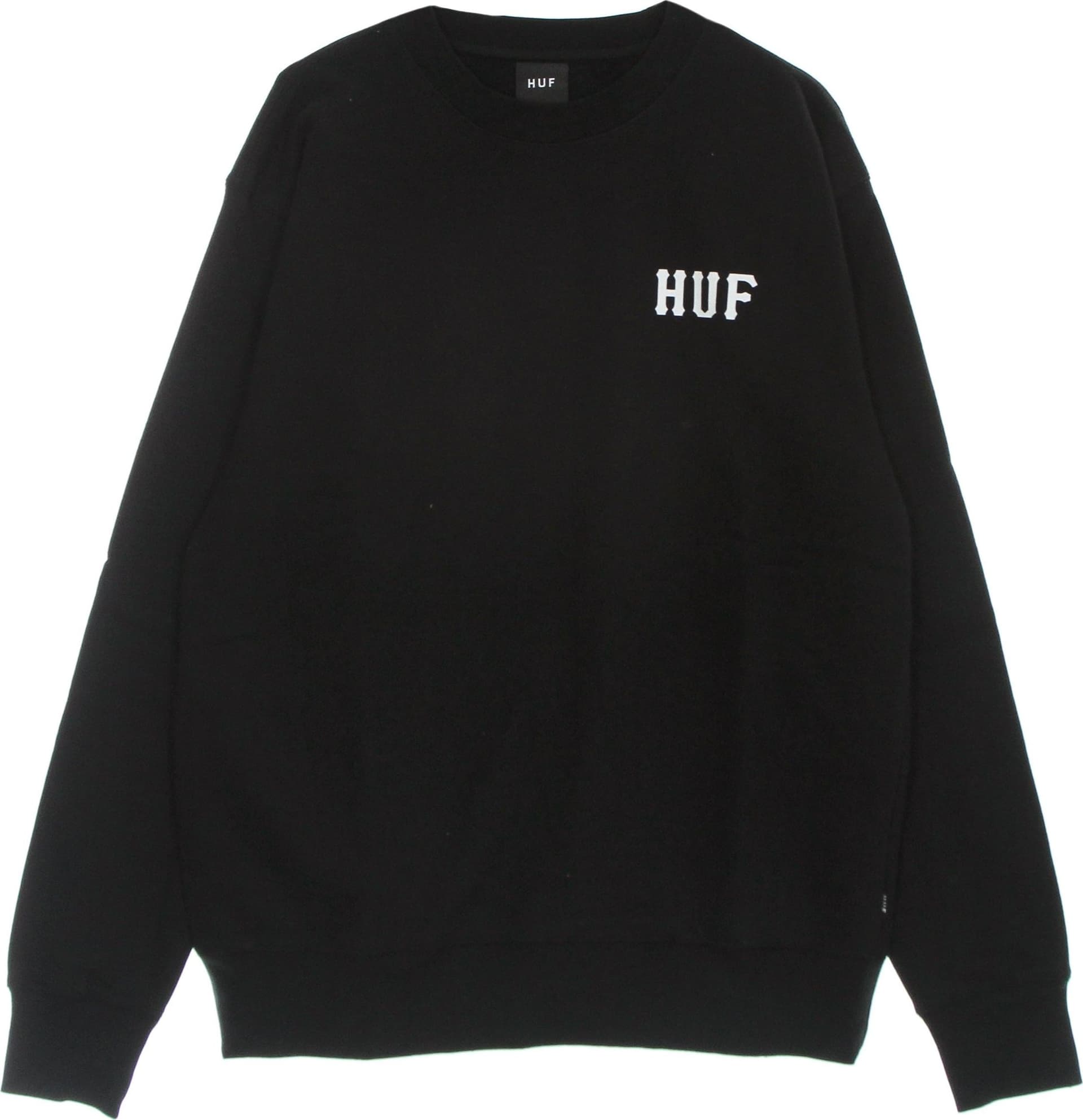 HUF Felpa Girocollo Uomo Essentials Classic H Crew Black da uomo in Felpe senza cappuccio Drestige - Casamassima, commercioVirtuoso.it